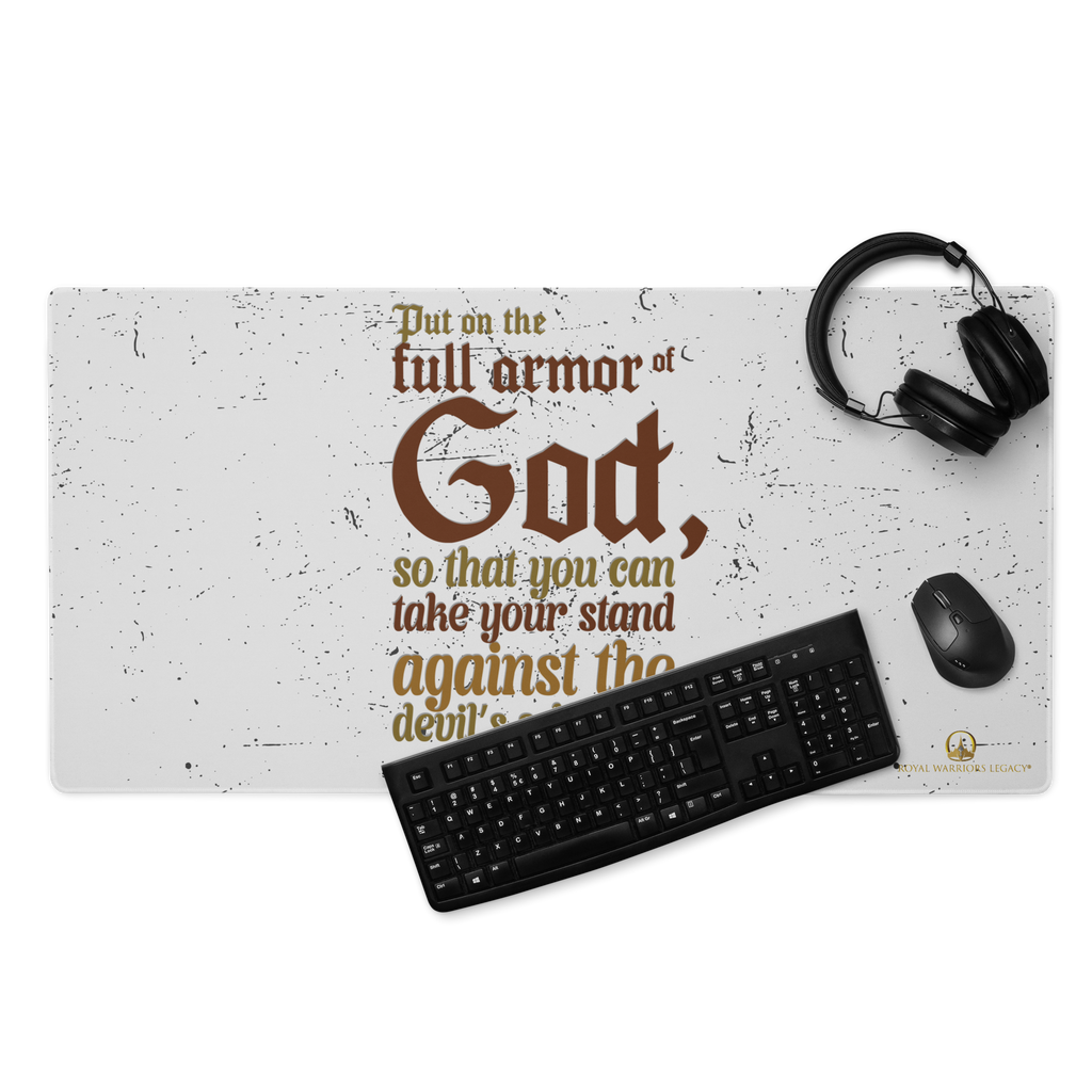 Full Armor Of God: Ephesians 6:11 Gaming Mouse Pad (18″×16″ / 36″×18″)