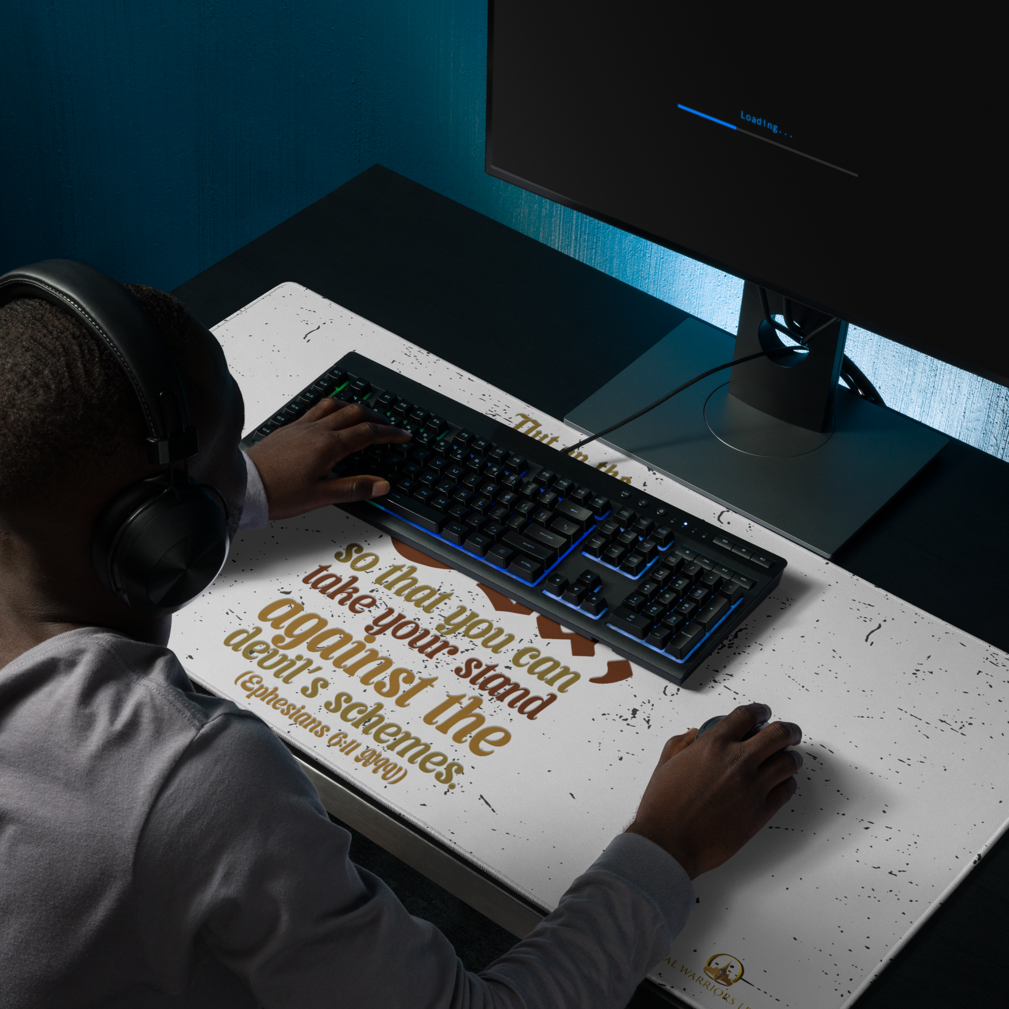 Full Armor Of God: Ephesians 6:11 Gaming Mouse Pad (18″×16″ / 36″×18″)