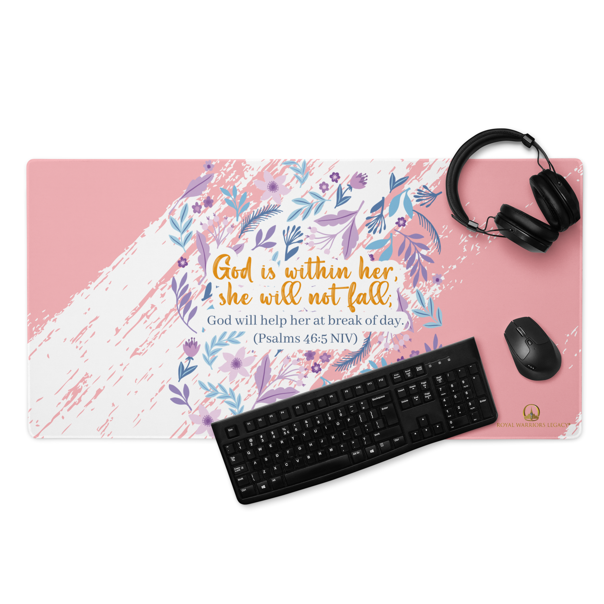 Unshakeable Faith: Psalms 46:5 Gaming Mouse Pad (18″×16″ / 36″×18″)