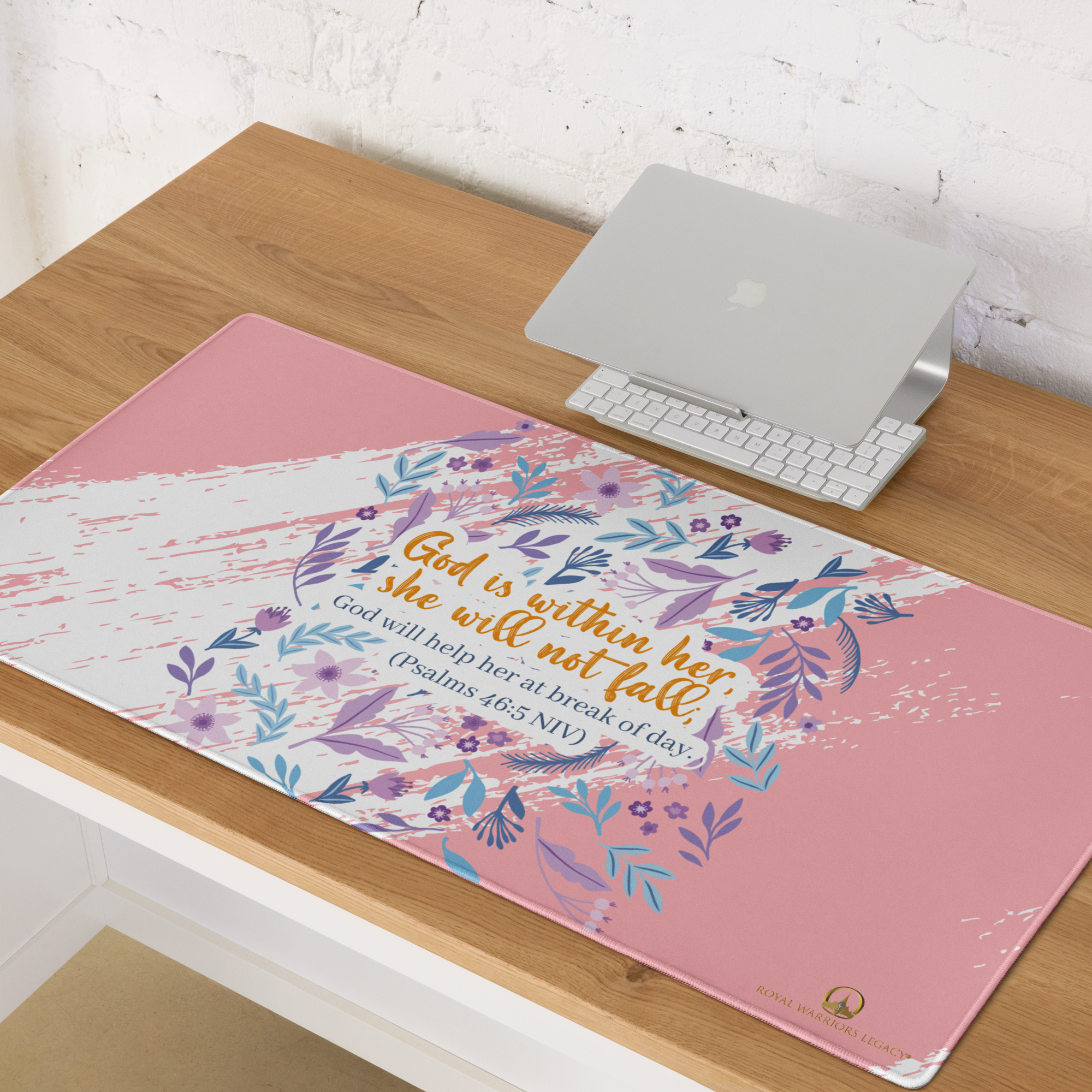 Unshakeable Faith: Psalms 46:5 Gaming Mouse Pad (18″×16″ / 36″×18″)