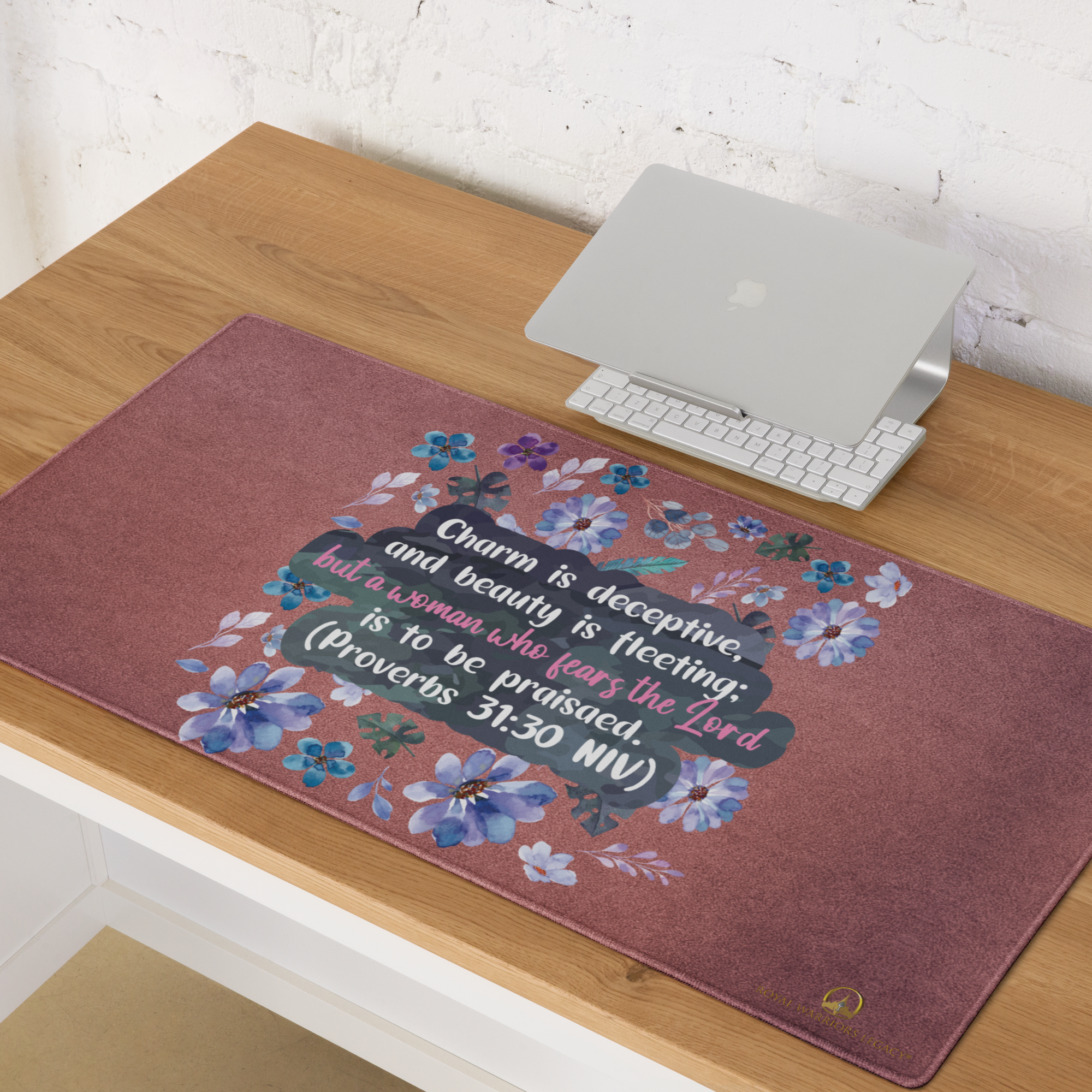 Fearless Woman: Proverbs 31:30 Gaming Mouse Pad (18″×16″ / 36″×18″)