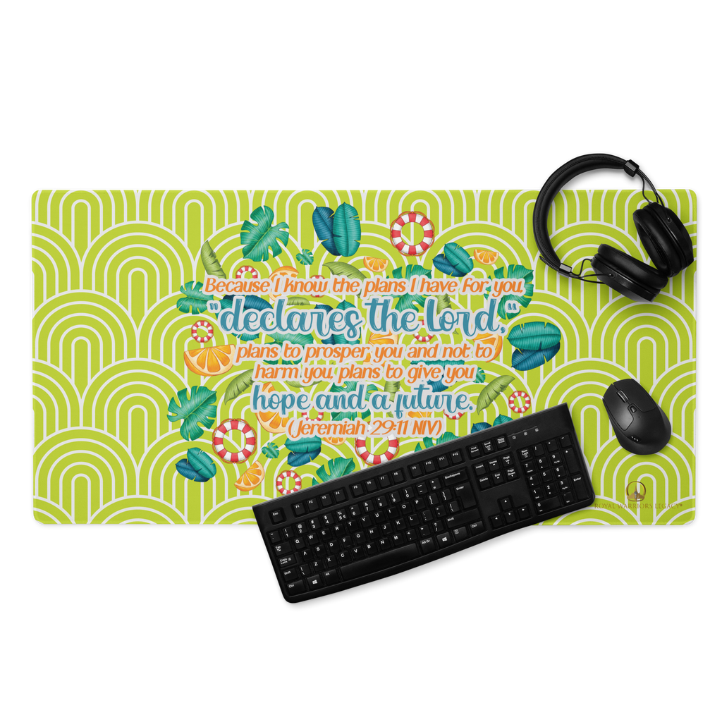 Hope & Future: Jeremiah 29:11 Gaming Mouse Pad (18″×16″ / 36″×18″)