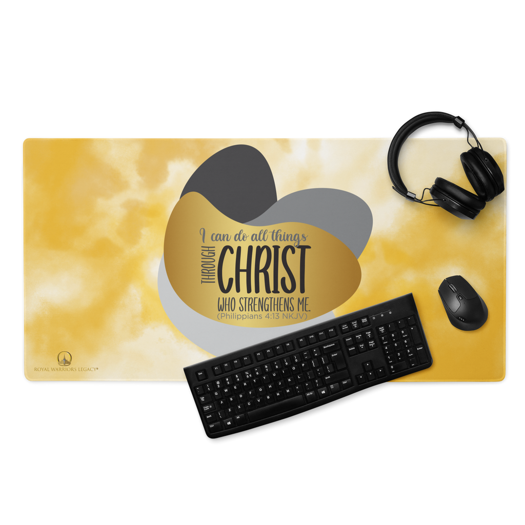Empowered by Christ: Philippians 4:13 Gaming Mouse Pad (18″×16″ / 36″×18″)