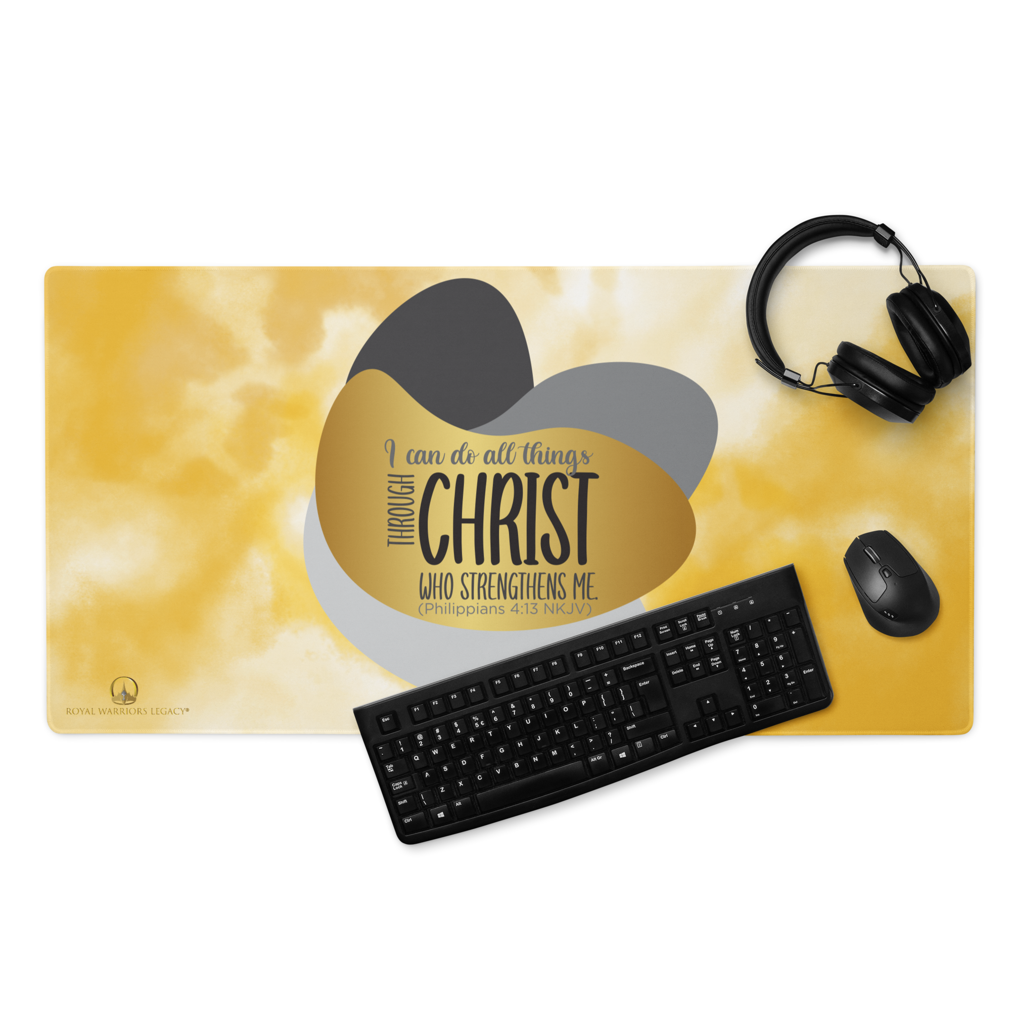 Empowered by Christ: Philippians 4:13 Gaming Mouse Pad (18″×16″ / 36″×18″)