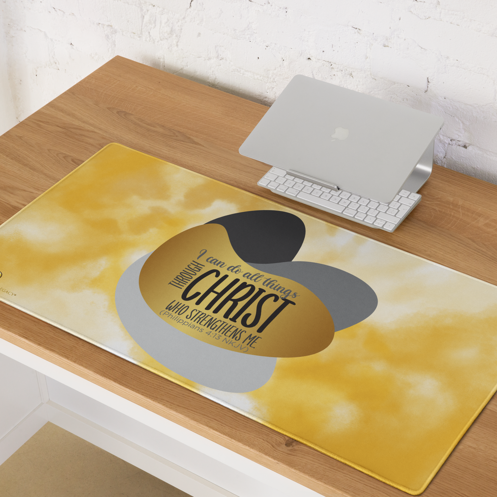 Empowered by Christ: Philippians 4:13 Gaming Mouse Pad (18″×16″ / 36″×18″)