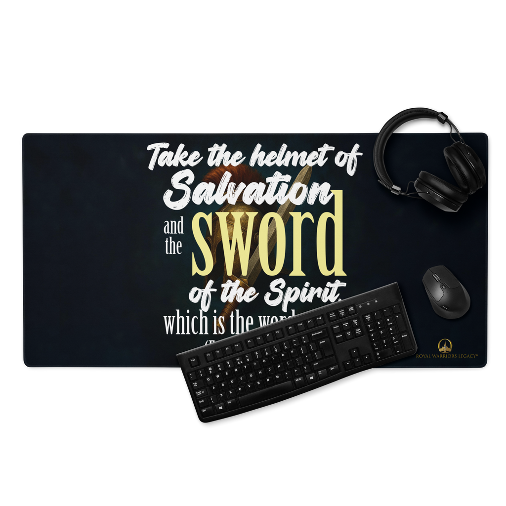 Sword & Salvation: Ephesians 6:17 Gaming Mouse Pad (18″×16″ / 36″×18″)