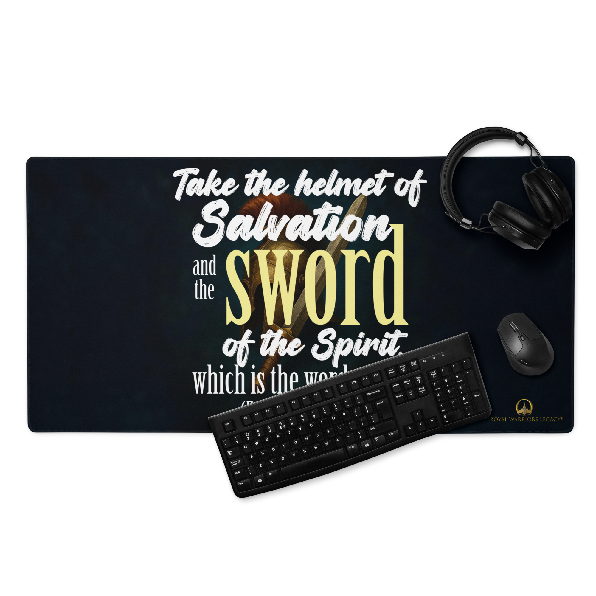 Sword & Salvation: Ephesians 6:17 Gaming Mouse Pad (18″×16″ / 36″×18″)