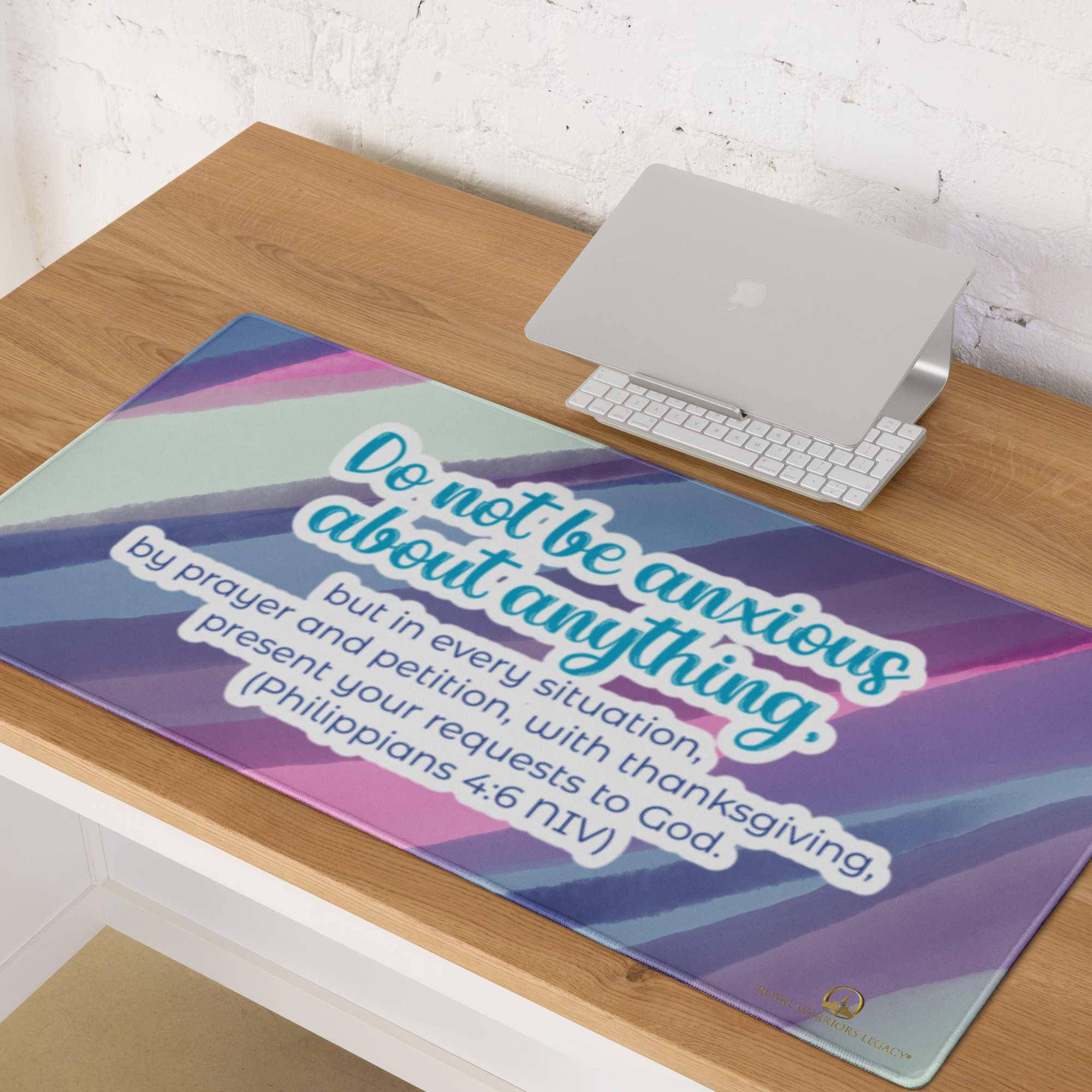 Prayer & Gratitude: Philippians 4:6 Gaming Mouse Pad (18″×16″ / 36″×18″)