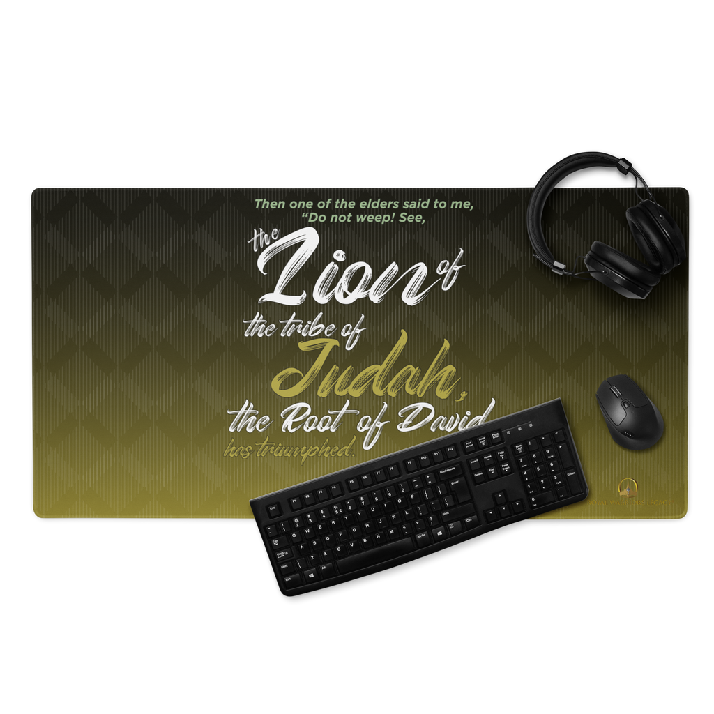 Lion of Judah & Root of David: Revelation 5:5 Gaming Mouse Pad (18″×16″ / 36″×18″)