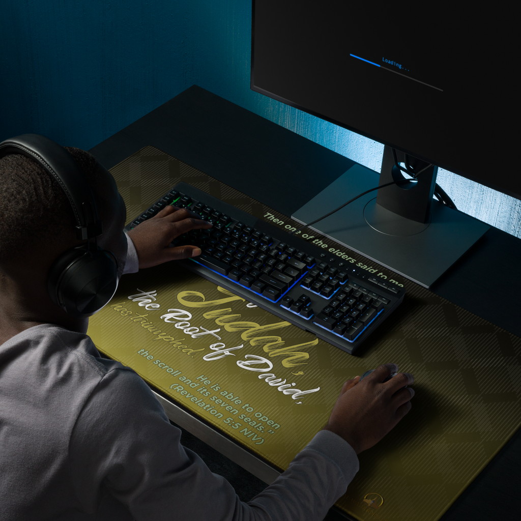 Lion of Judah & Root of David: Revelation 5:5 Gaming Mouse Pad (18″×16″ / 36″×18″)