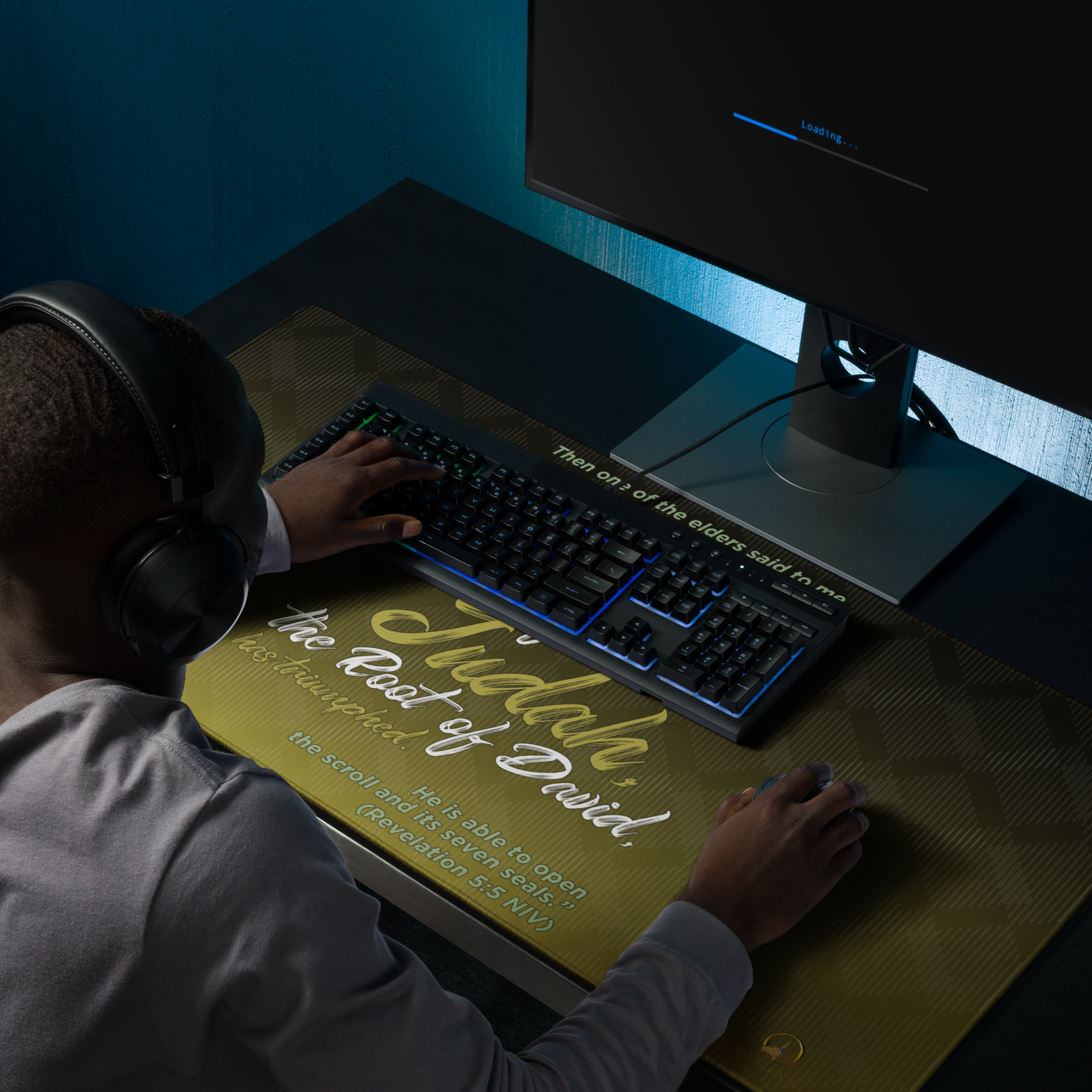 Lion of Judah & Root of David: Revelation 5:5 Gaming Mouse Pad (18″×16″ / 36″×18″)