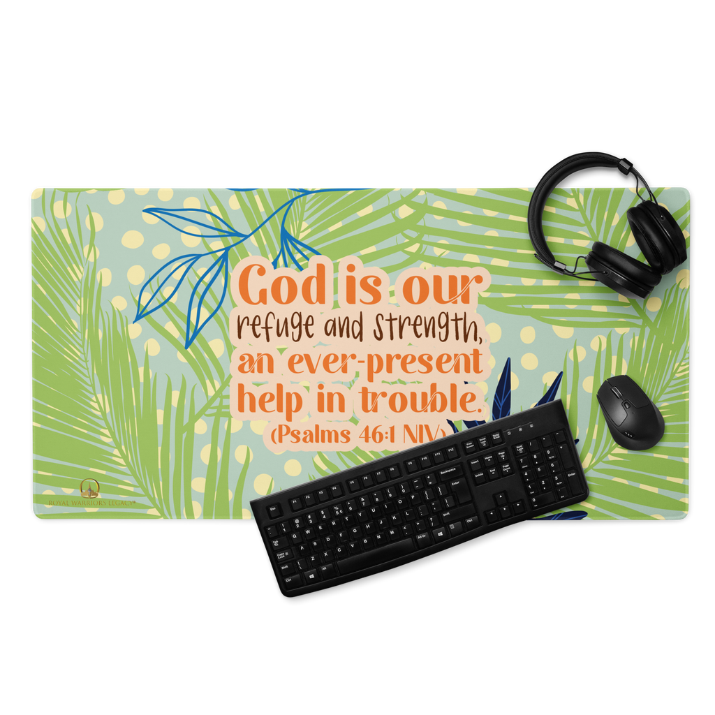 God Our Refuge: Psalm 46:1 Gaming Mouse Pad (18″×16″ / 36″×18″)