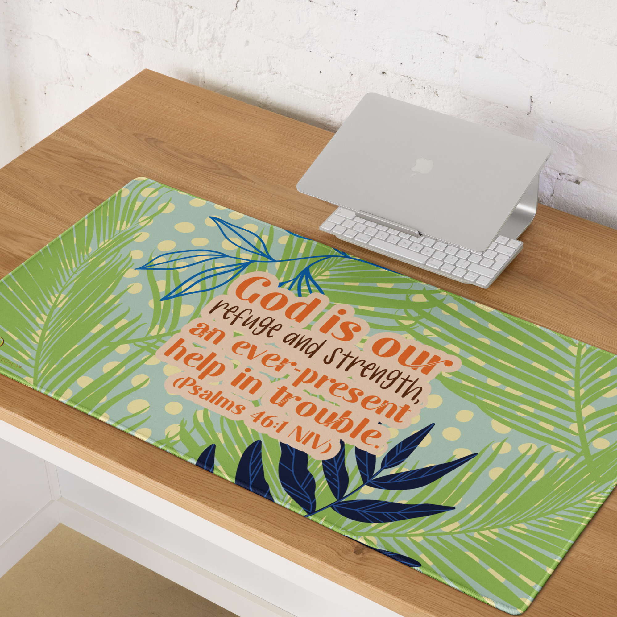 God Our Refuge: Psalm 46:1 Gaming Mouse Pad (18″×16″ / 36″×18″)