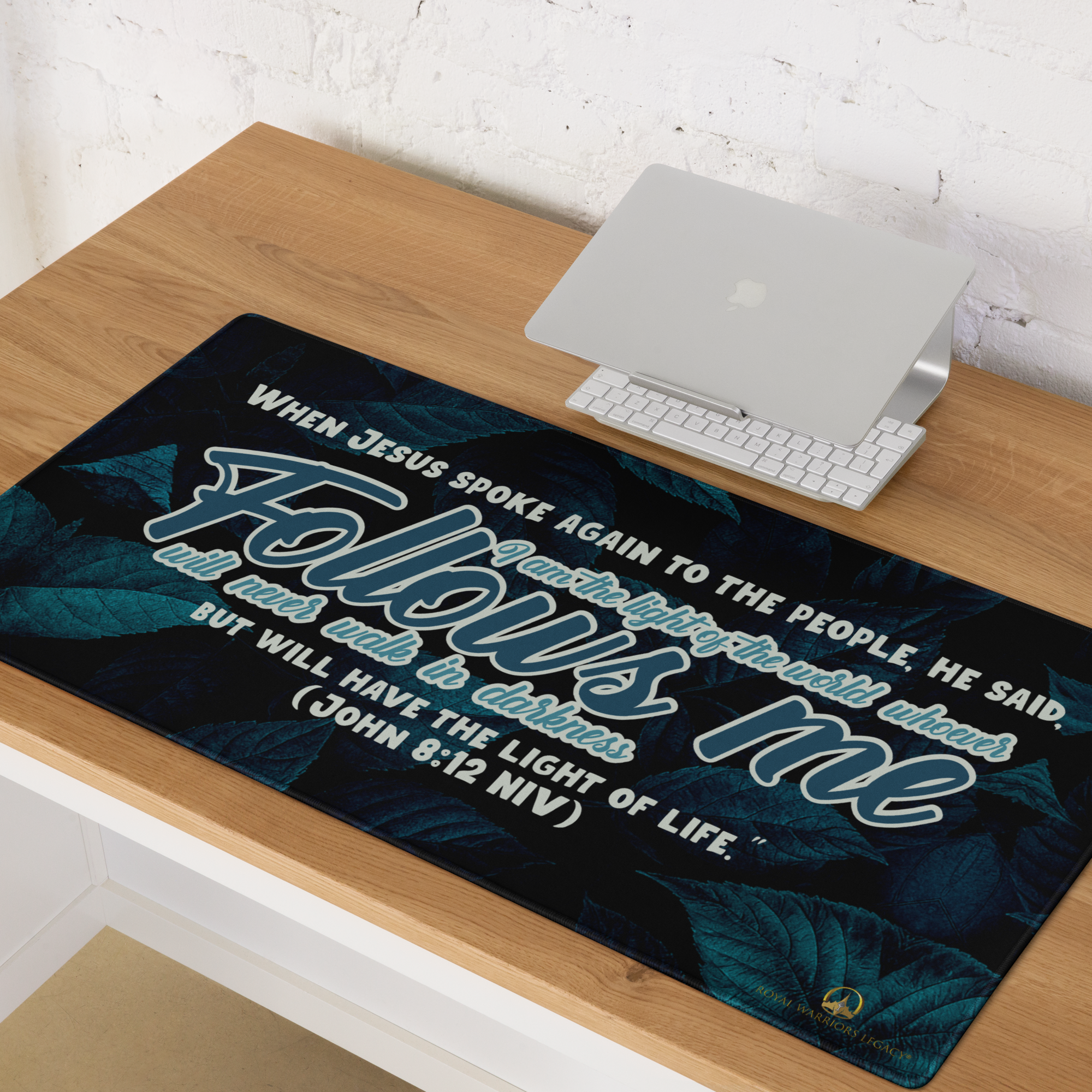 Light Of The World: John 8:12 Gaming Mouse Pad (18″×16″ / 36″×18″)