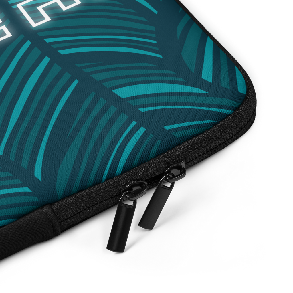 Come Run With Jesus Neon Blue Laptop Sleeve (13" / 15")