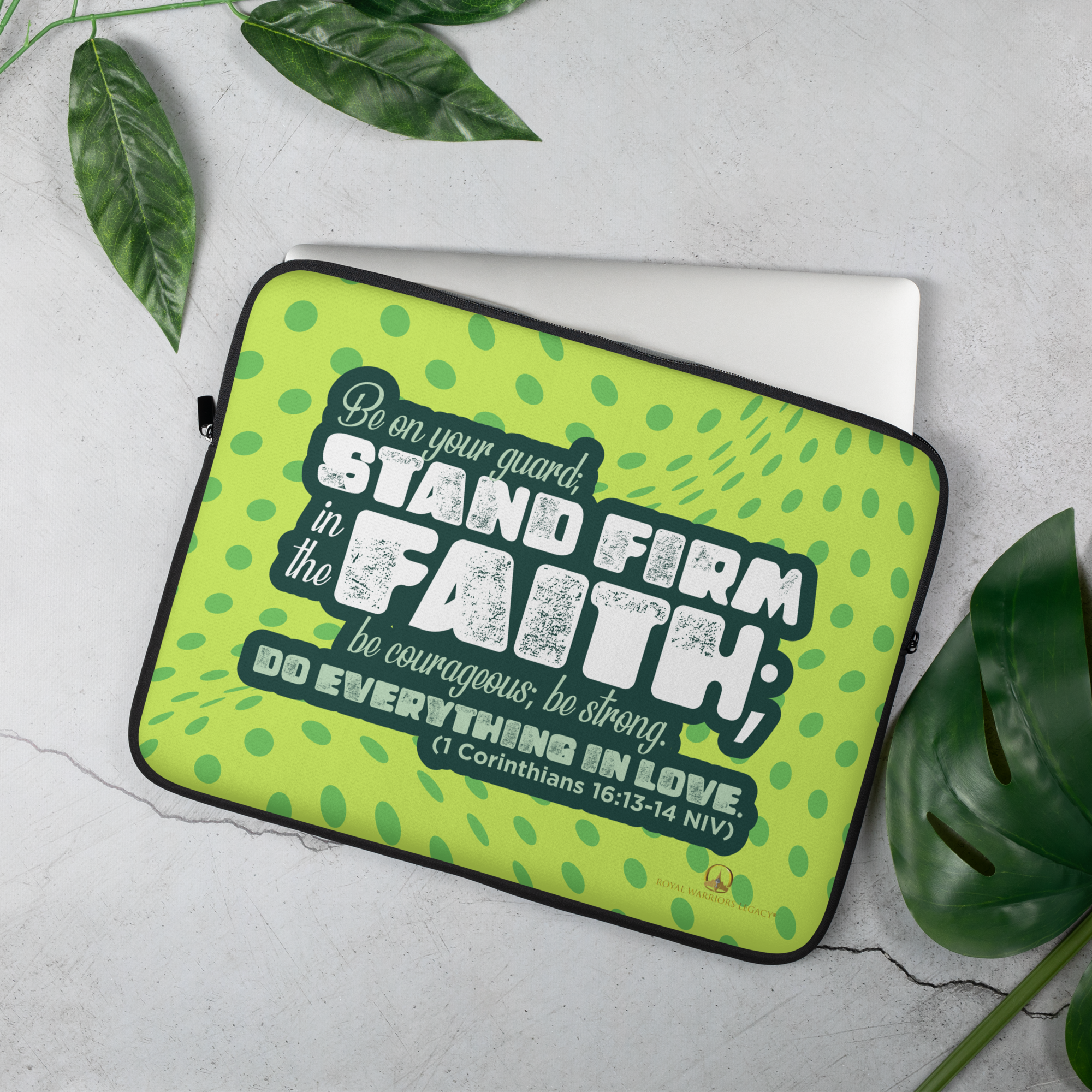 Stand Firm in Faith: 1 Corinthians 16:13-14 Laptop Sleeve (13" / 15")