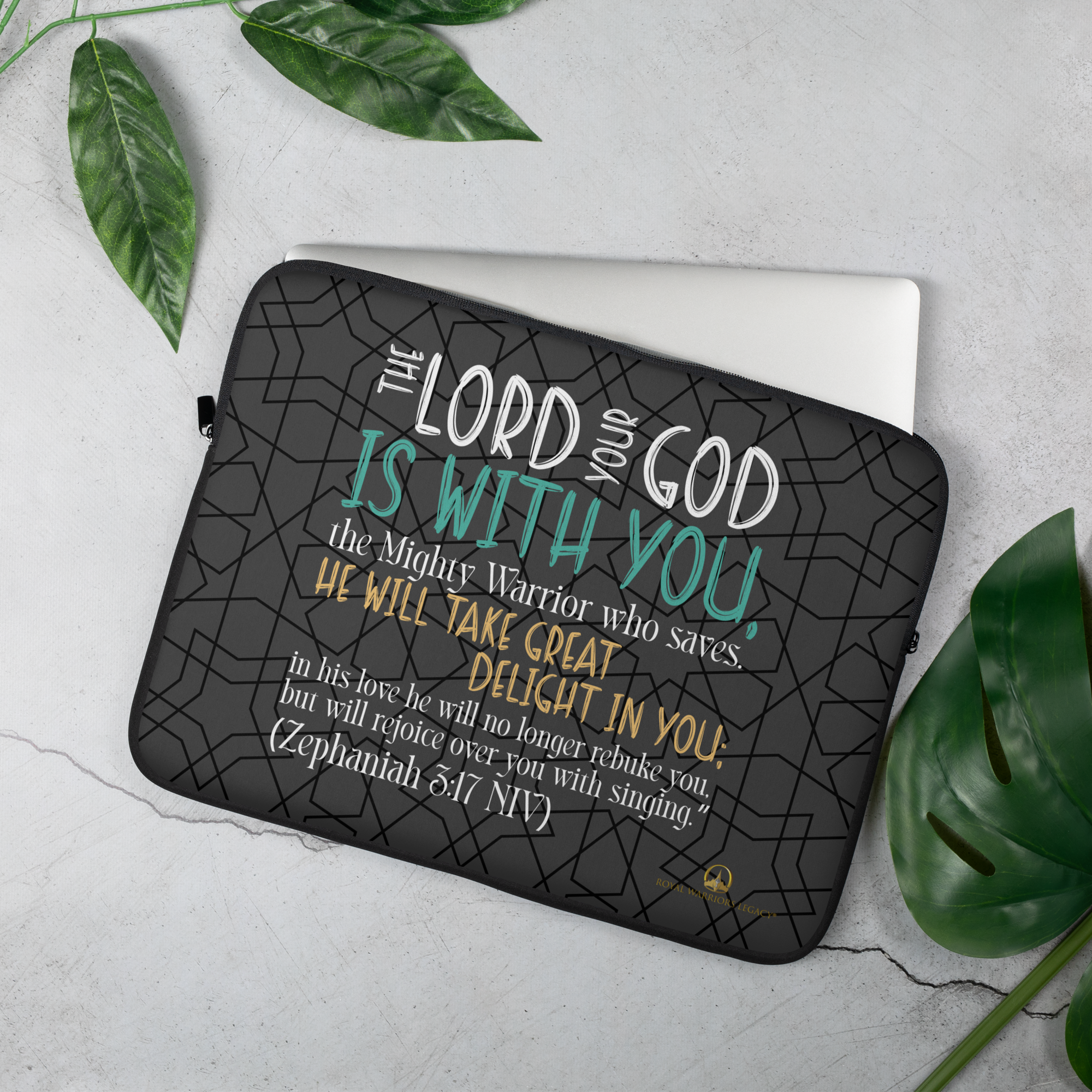Rejoice in His Love: Zephaniah 3:17 Laptop Sleeve (13" / 15")