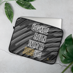 Come Run With Jesus Gold Laptop Sleeve (13" / 15")