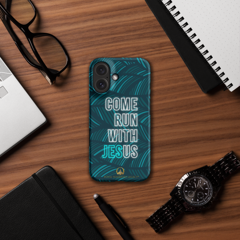 Come Run With Jesus Neon Blue iPhone® Snap Case