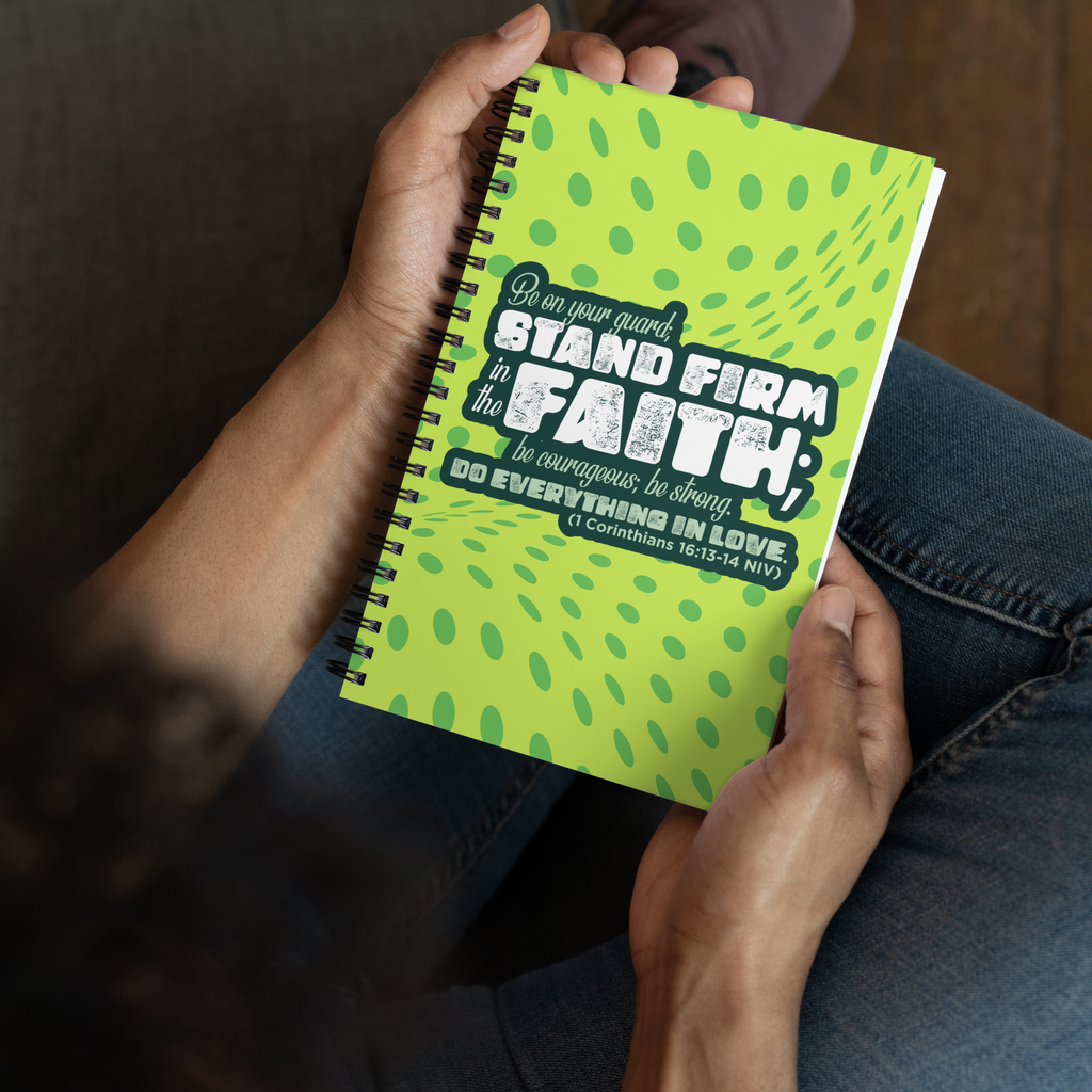 Stand Firm in Faith: 1 Corinthians 16:13-14 Spiral Bullet Notebook