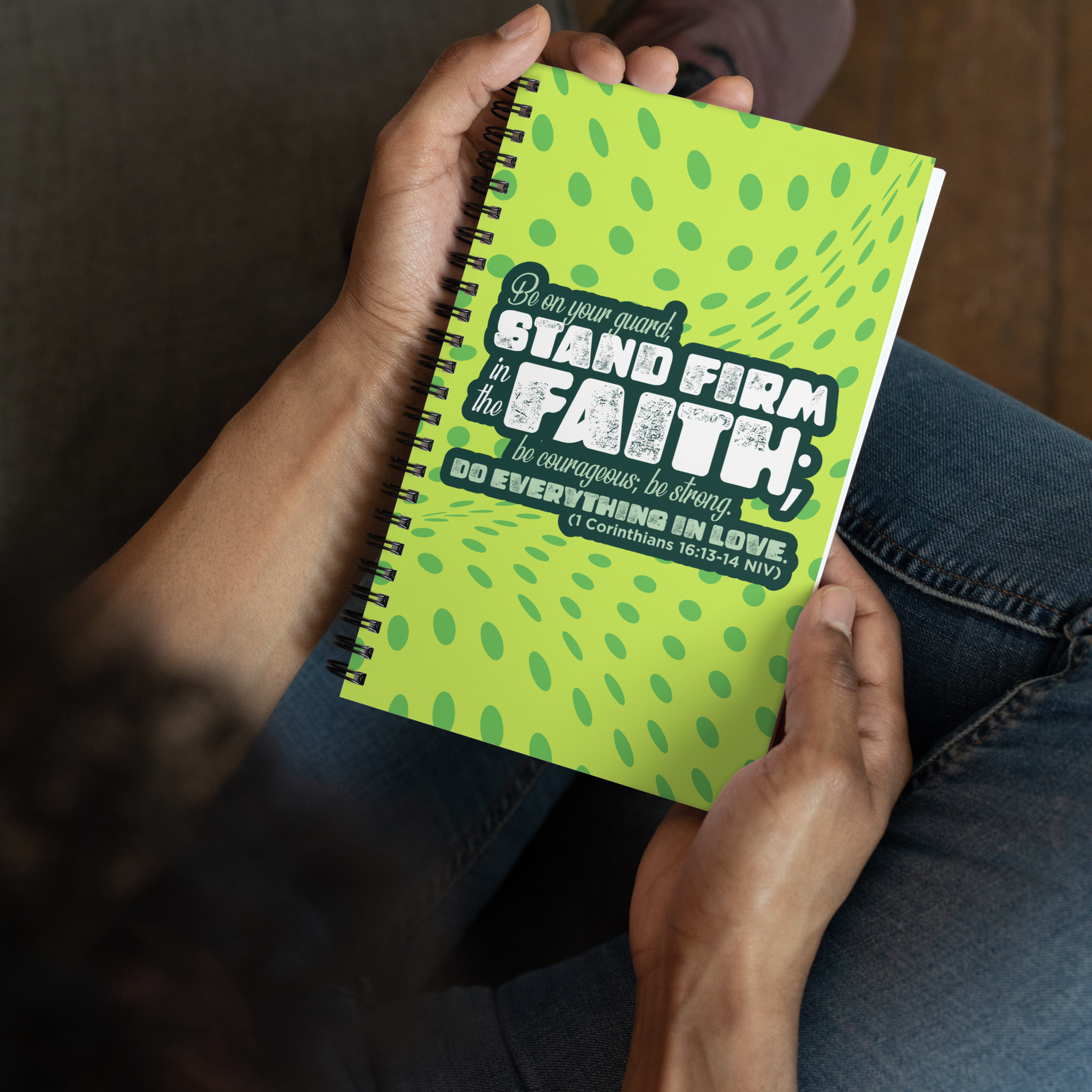 Stand Firm in Faith: 1 Corinthians 16:13-14 Spiral Bullet Notebook