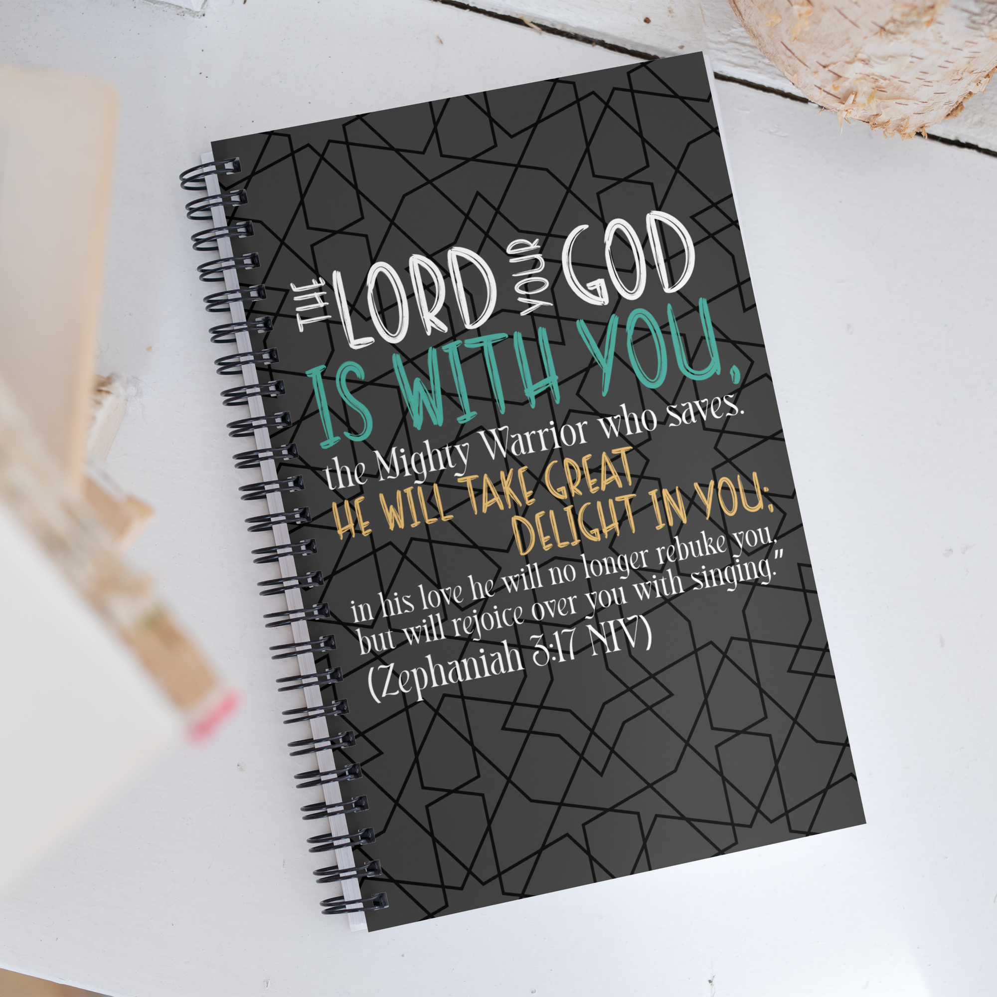 Rejoice in His Love: Zephaniah 3:17 Spiral Bullet Notebook