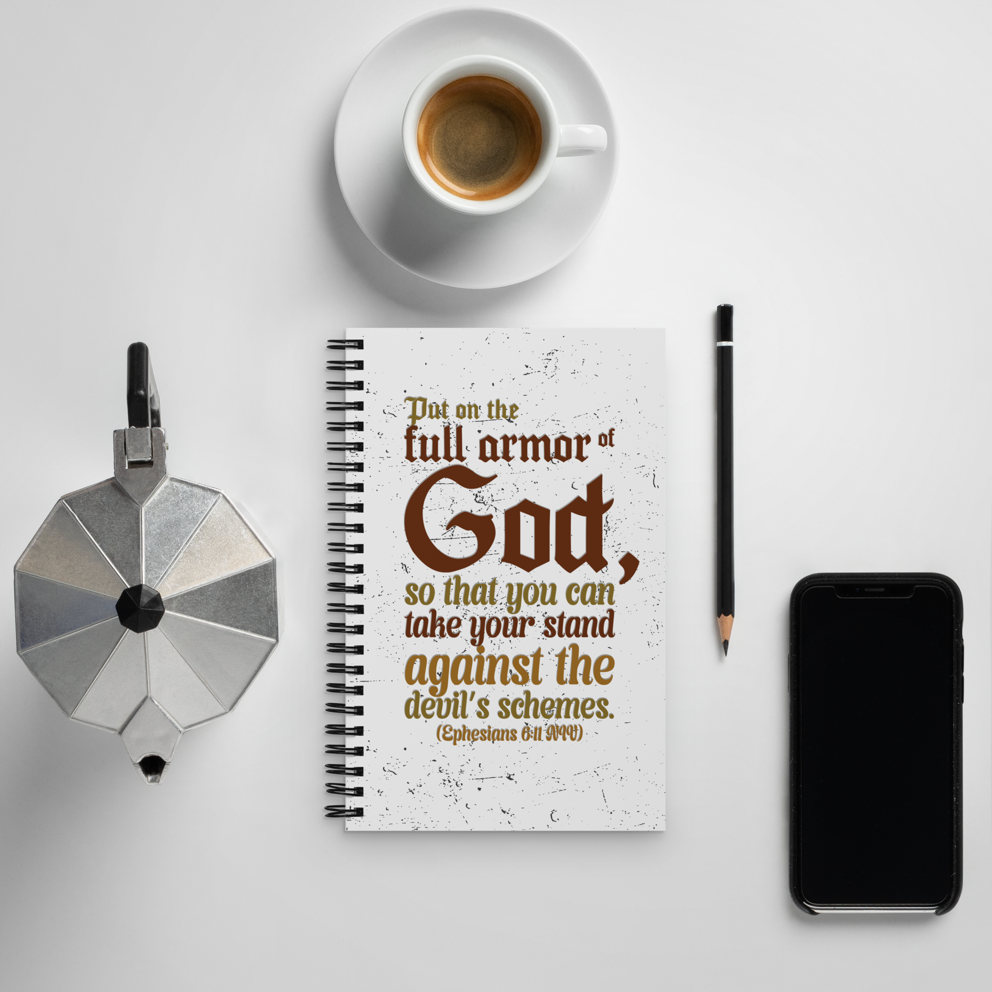 Full Armor Of God: Ephesians 6:11 Spiral Bullet Notebook