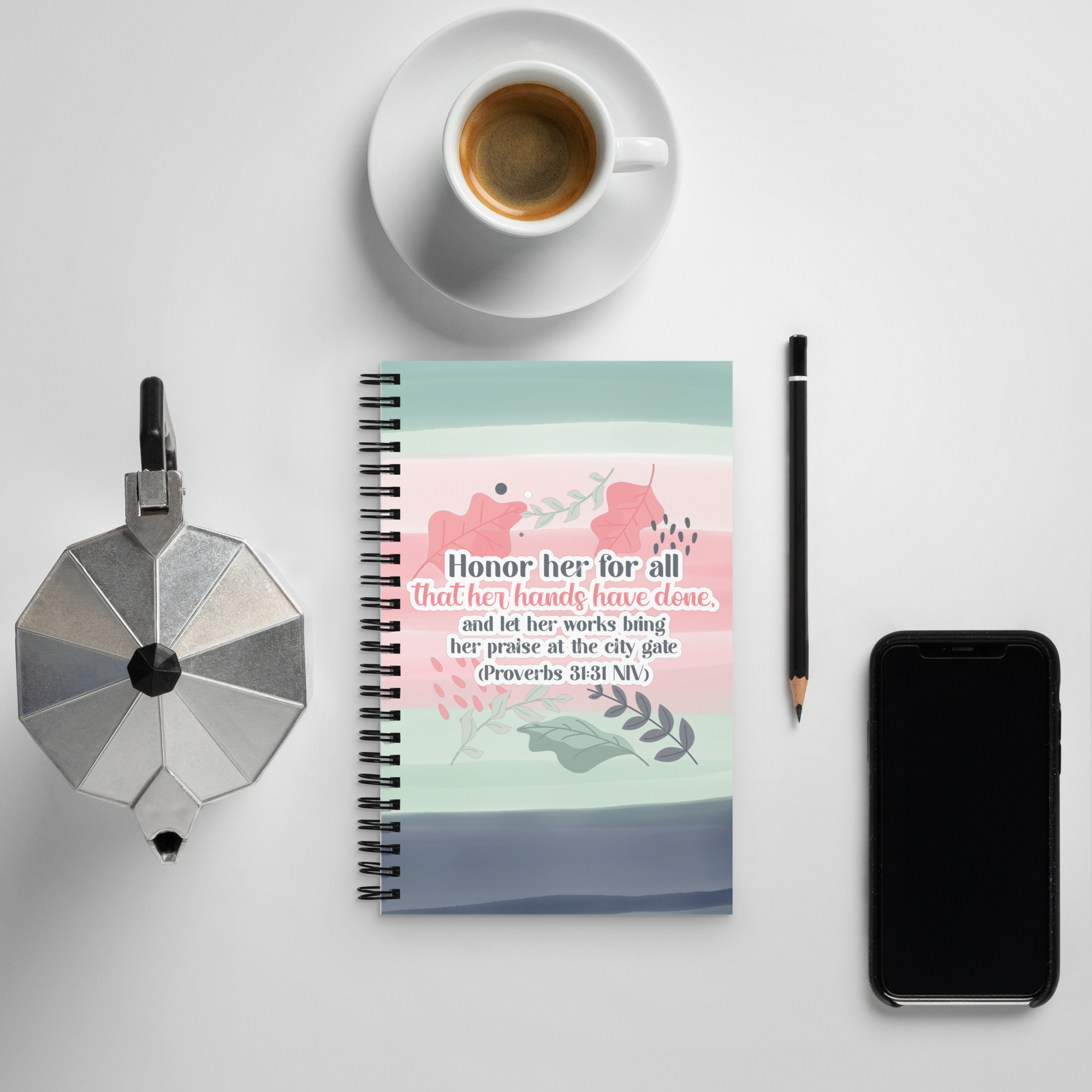 Fruitful Hands: Proverbs 31:31 Spiral Bullet Notebook