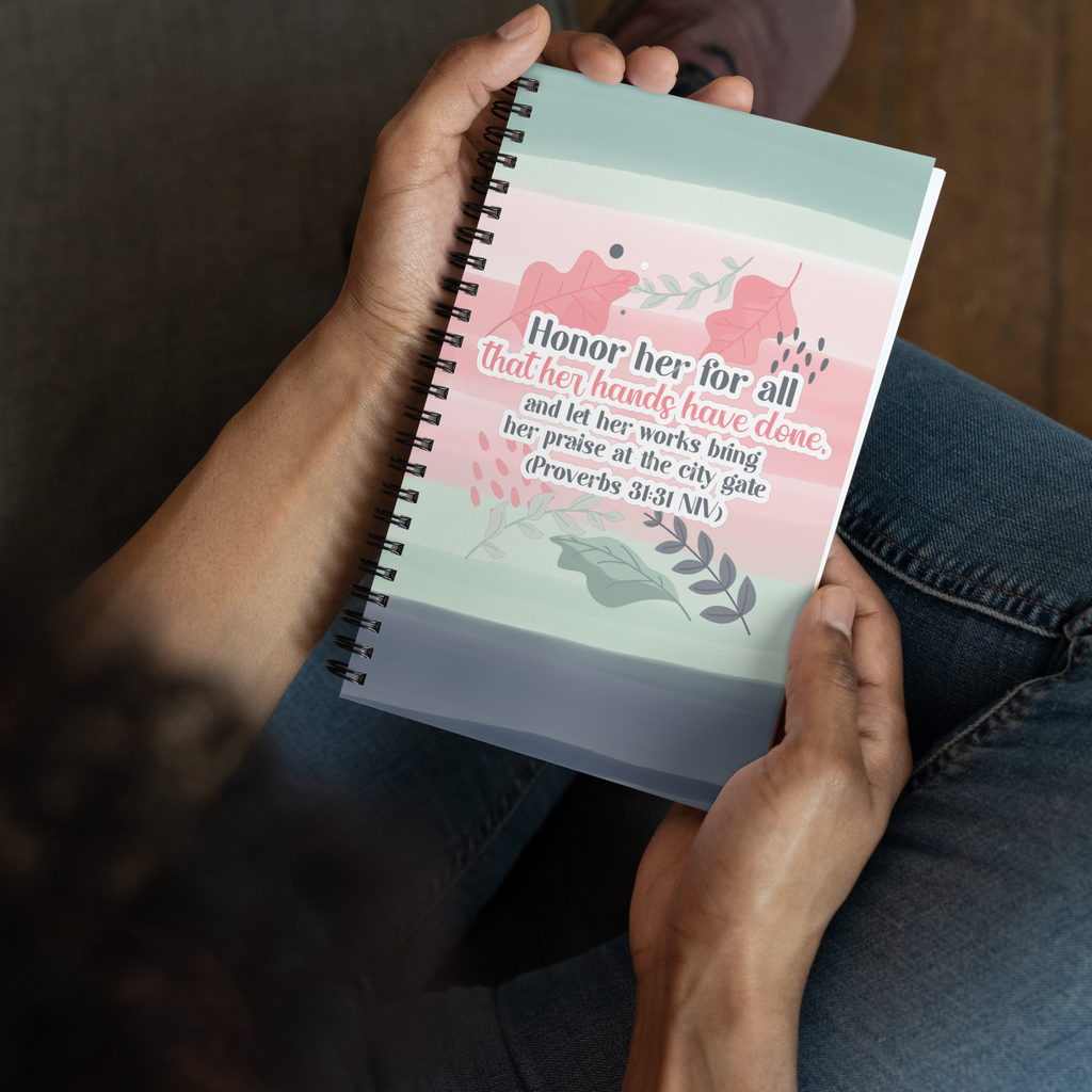 Fruitful Hands: Proverbs 31:31 Spiral Bullet Notebook