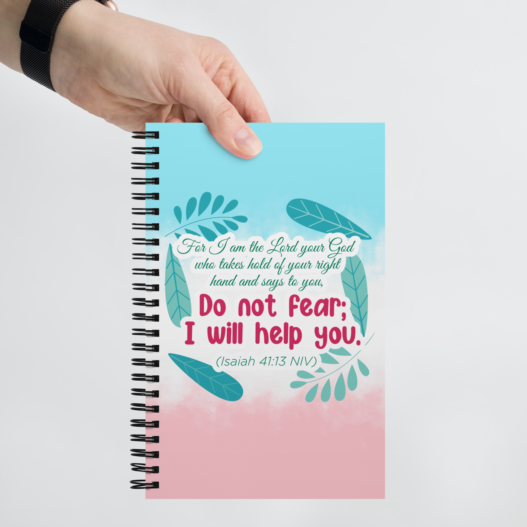 Fear Not: Isaiah 41:13 Spiral Bullet Notebook