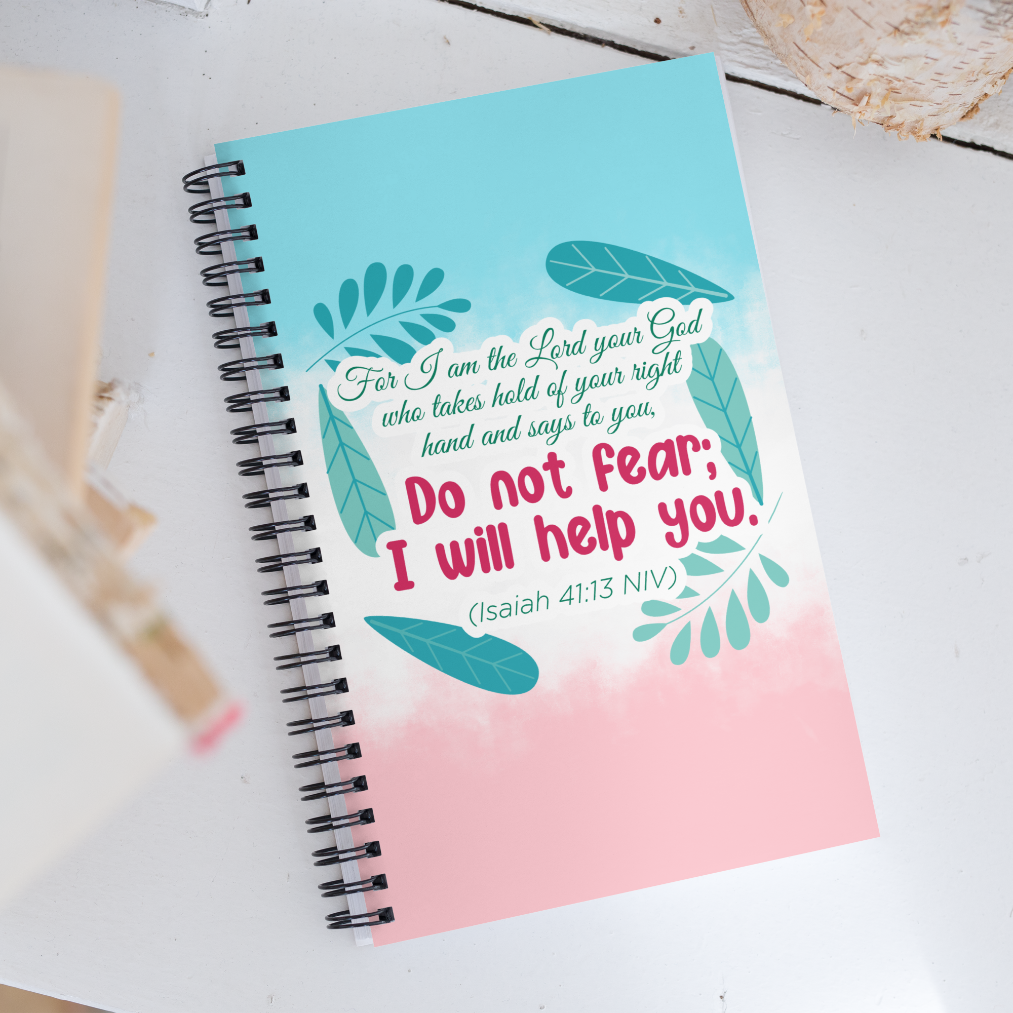 Fear Not: Isaiah 41:13 Spiral Bullet Notebook