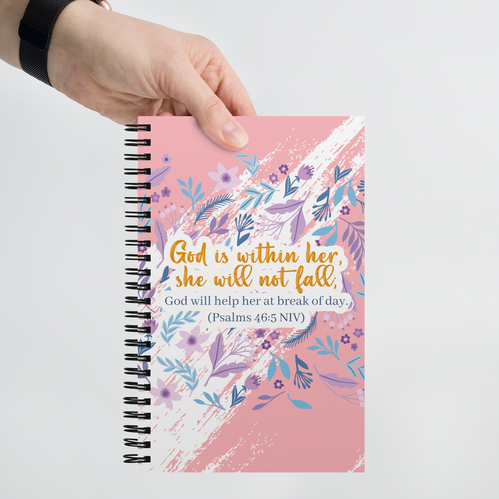 Unshakeable Faith: Psalms 46:5 Spiral Bullet Notebook