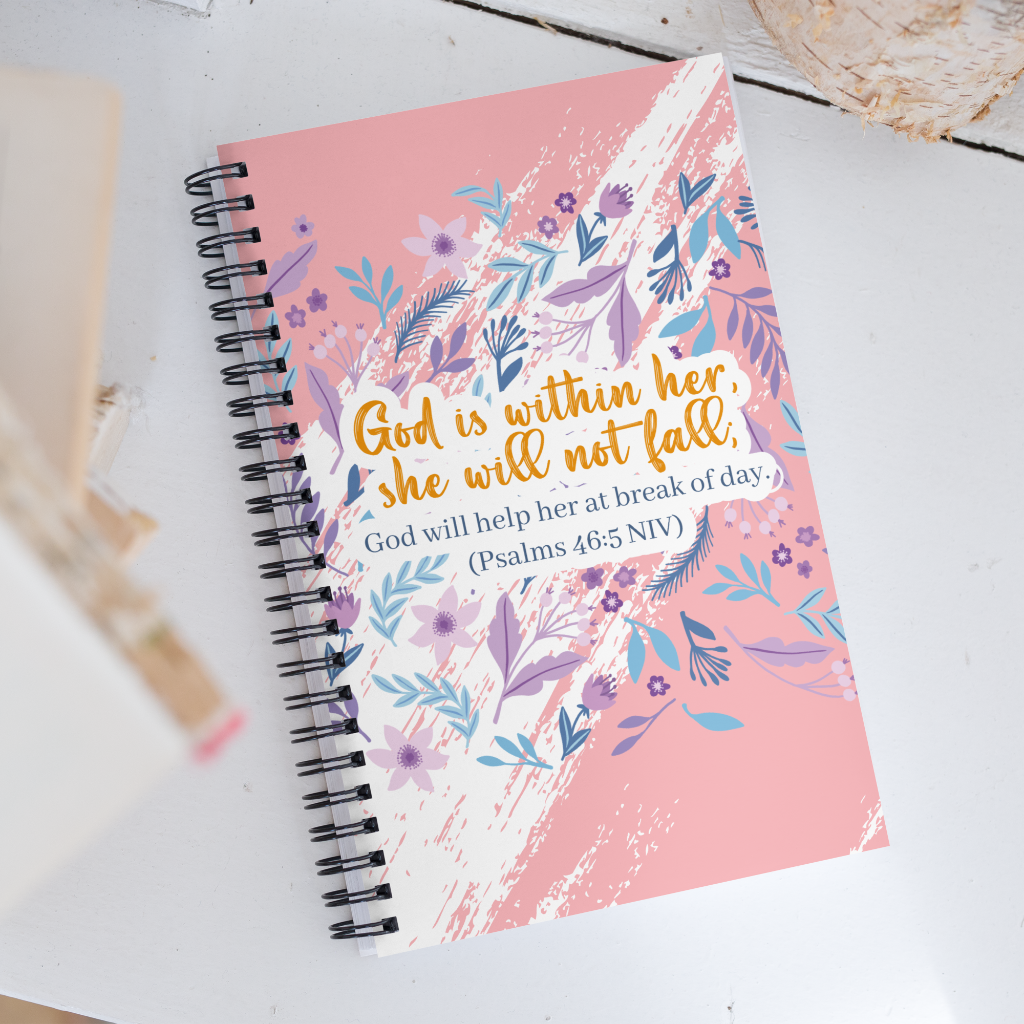Unshakeable Faith: Psalms 46:5 Spiral Bullet Notebook
