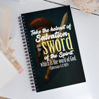 Sword & Salvation: Ephesians 6:17 Spiral Bullet Notebook