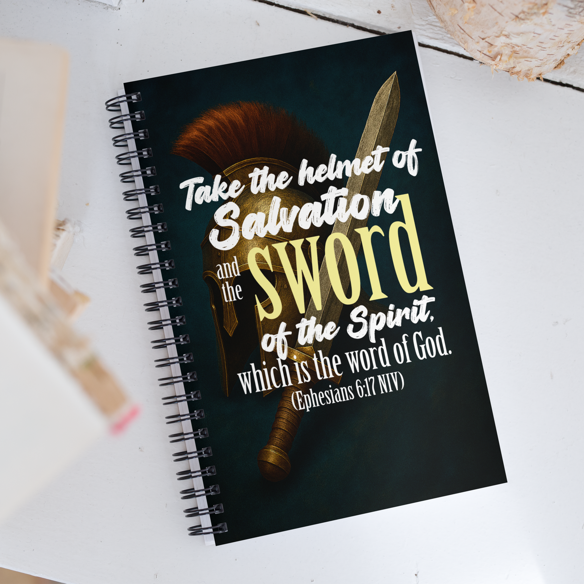 Sword & Salvation: Ephesians 6:17 Spiral Bullet Notebook