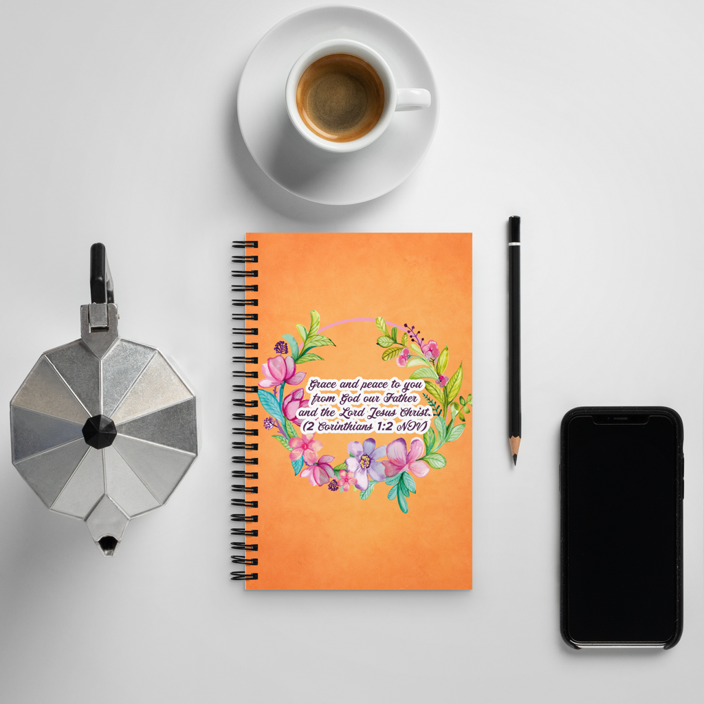Grace & Peace Blooms: 2 Corinthians 1:2 Spiral Bullet Notebook