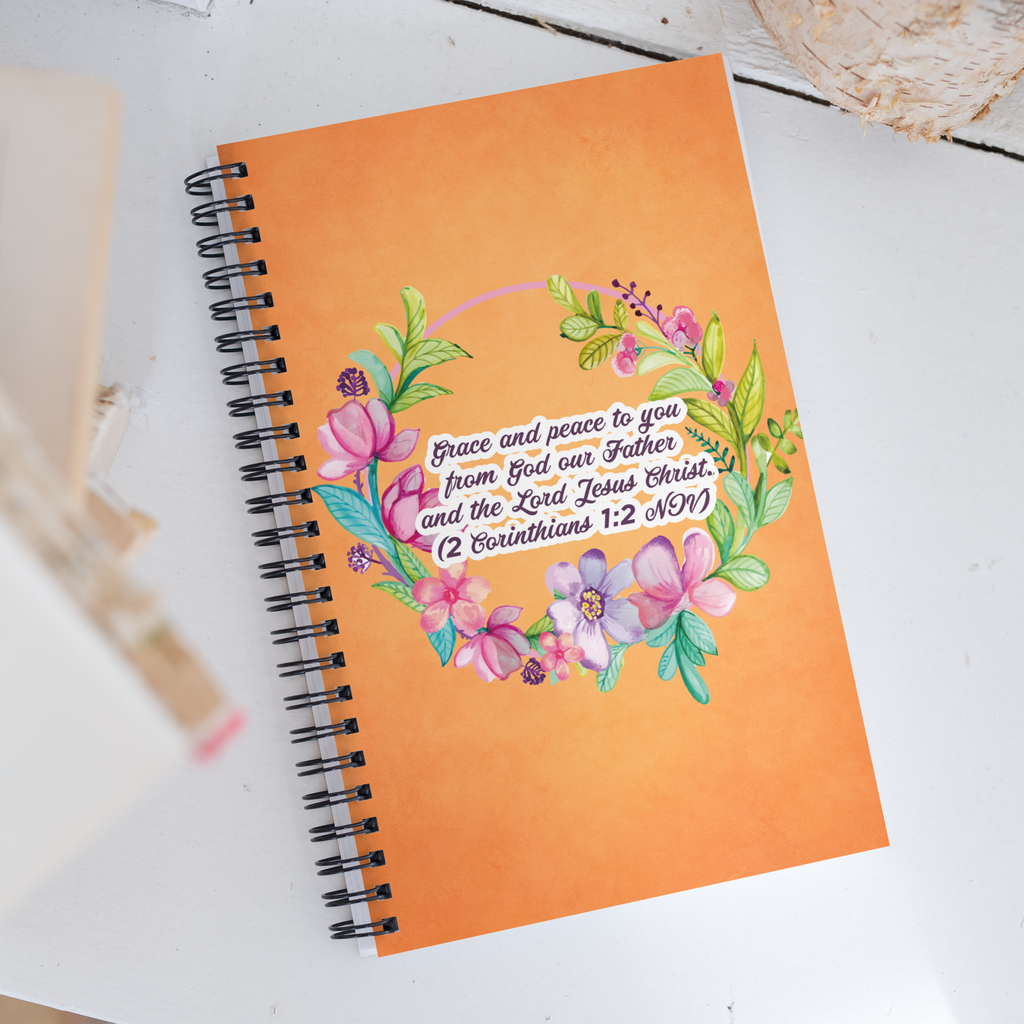 Grace & Peace Blooms: 2 Corinthians 1:2 Spiral Bullet Notebook