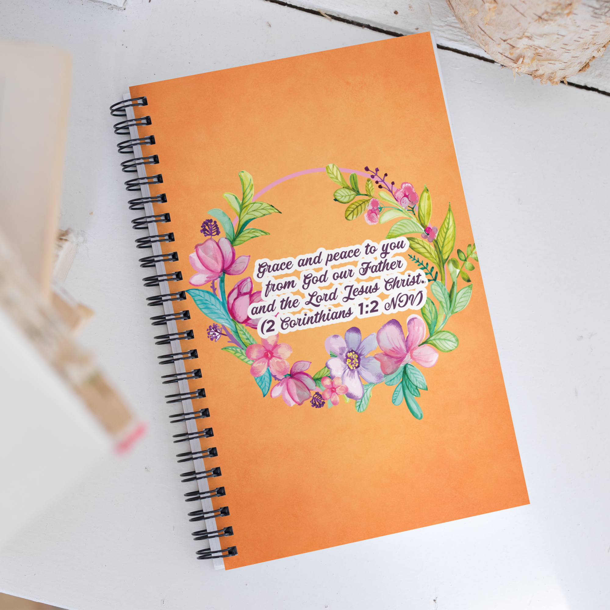 Grace & Peace Blooms: 2 Corinthians 1:2 Spiral Bullet Notebook