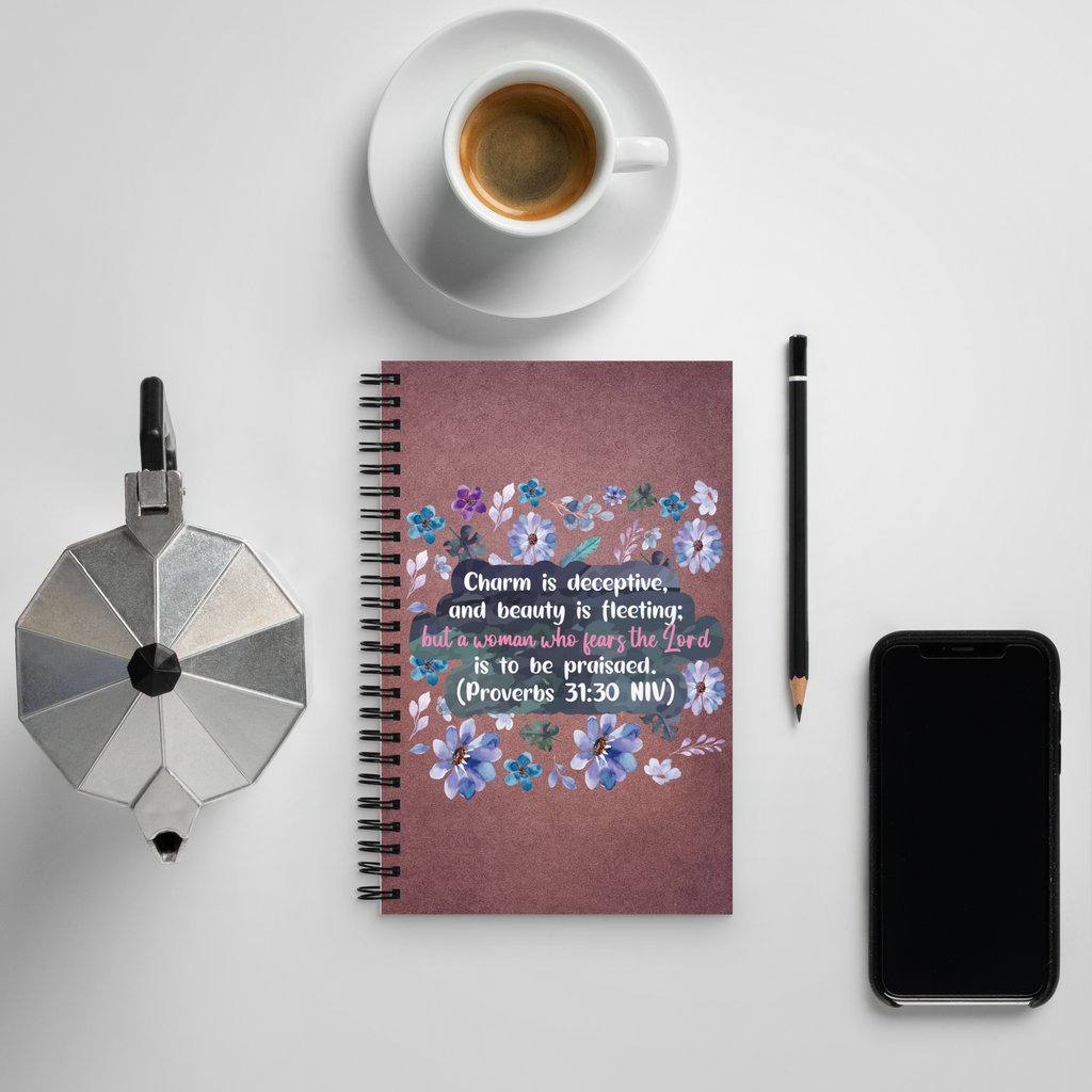 Fearless Woman: Proverbs 31:30 Spiral Bullet Notebook