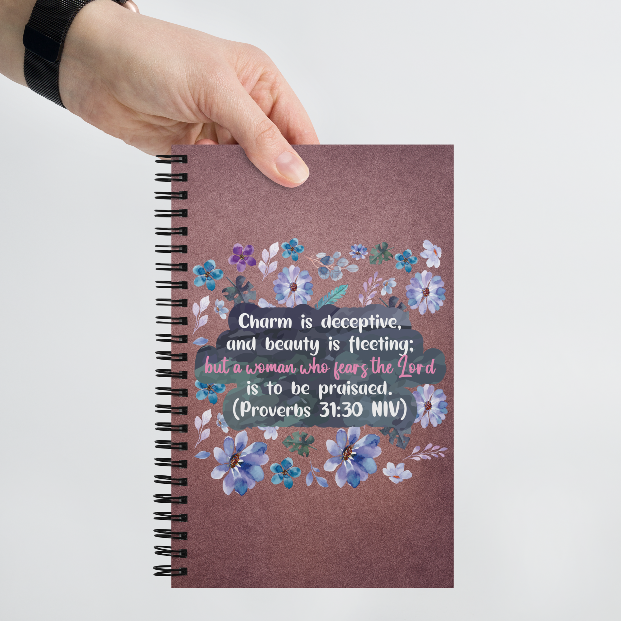 Fearless Woman: Proverbs 31:30 Spiral Bullet Notebook