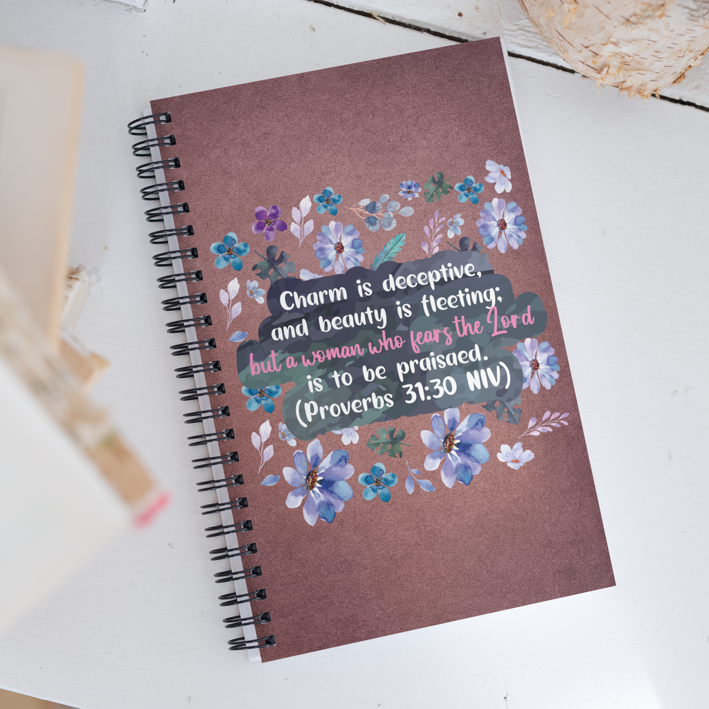 Fearless Woman: Proverbs 31:30 Spiral Bullet Notebook