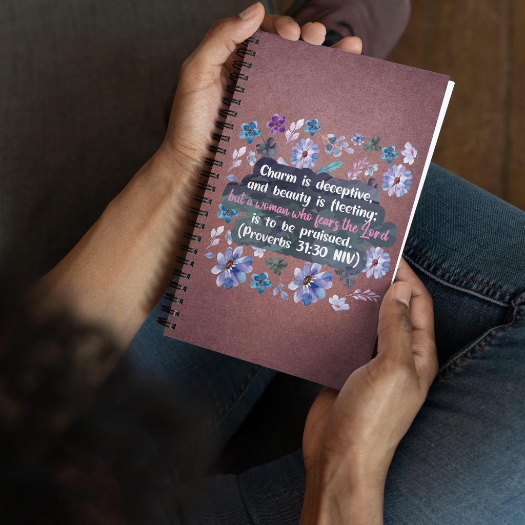 Fearless Woman: Proverbs 31:30 Spiral Bullet Notebook