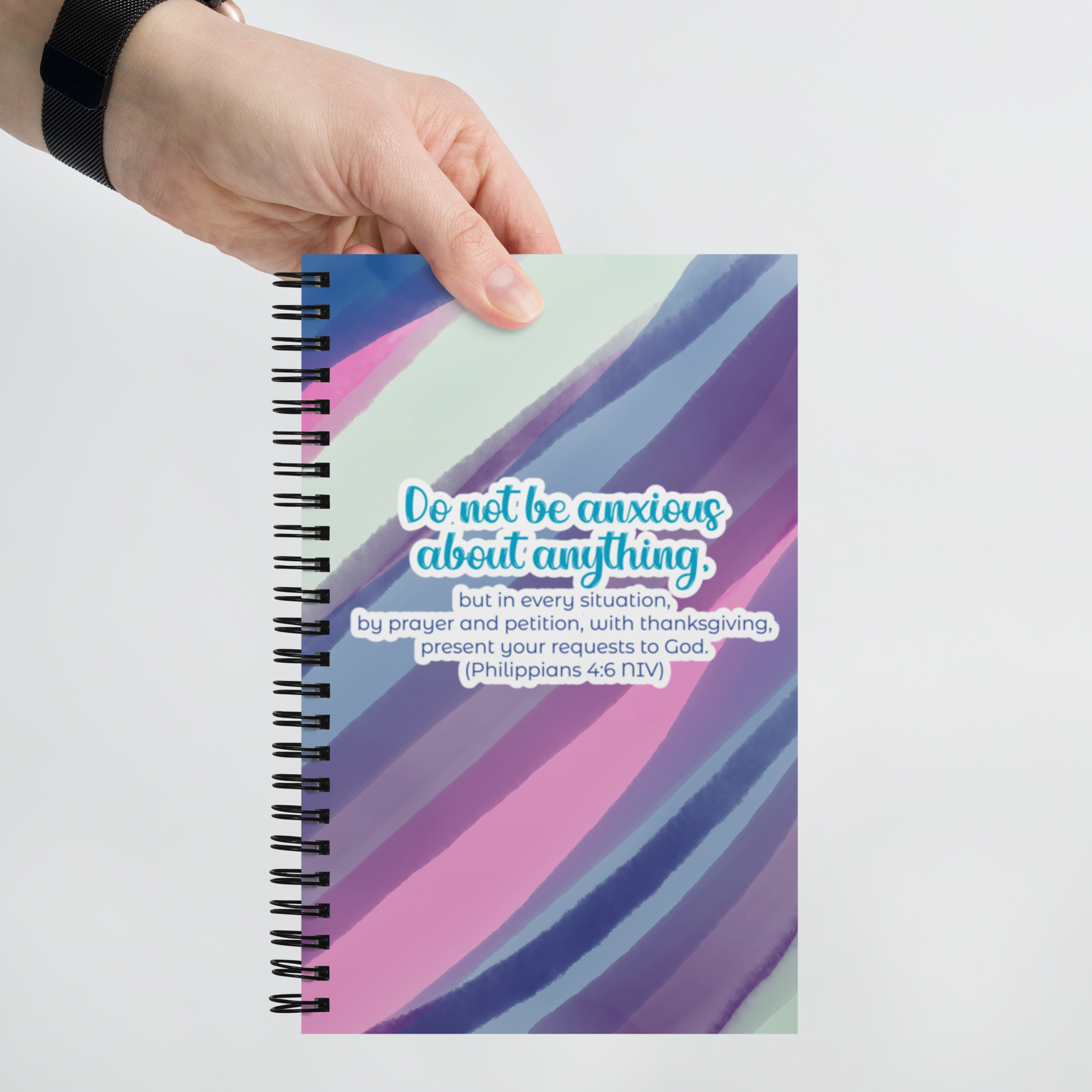 Prayer & Gratitude: Philippians 4:6 Spiral Bullet Notebook