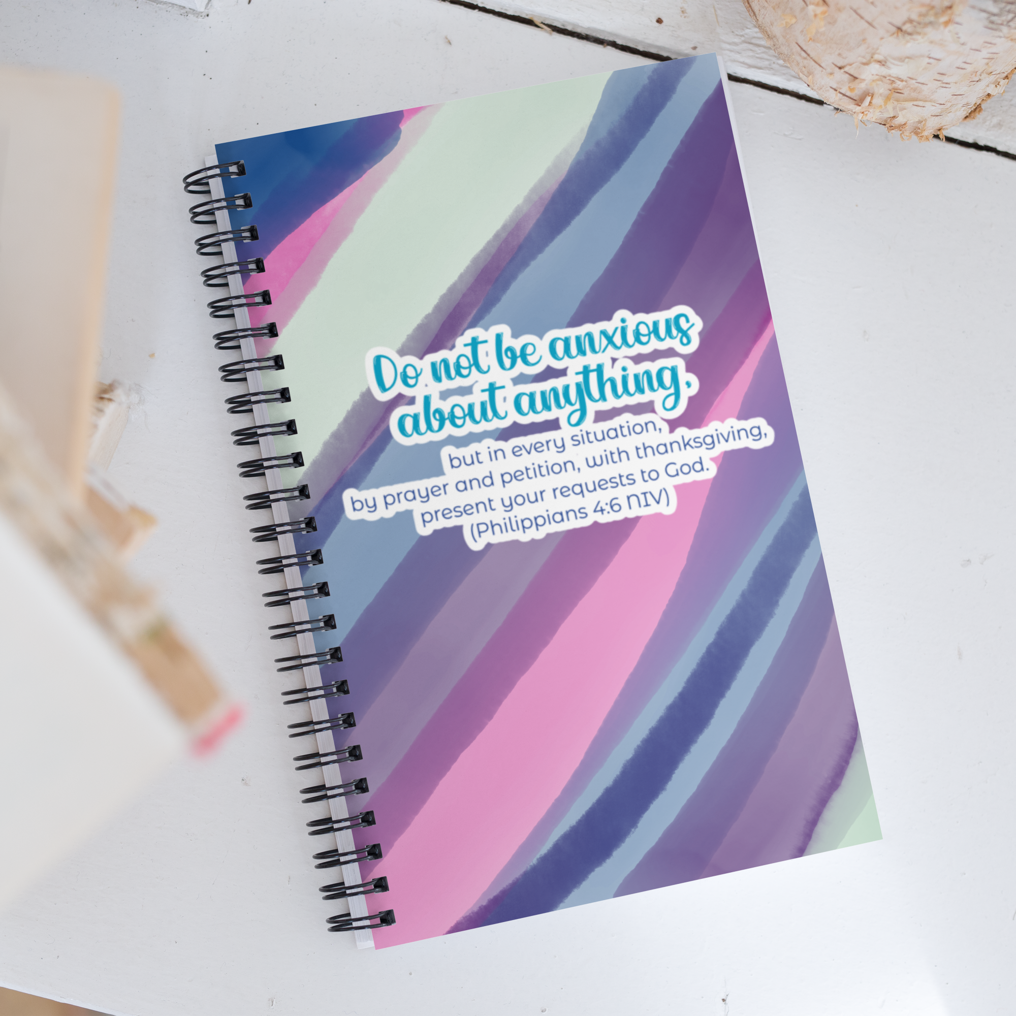 Prayer & Gratitude: Philippians 4:6 Spiral Bullet Notebook