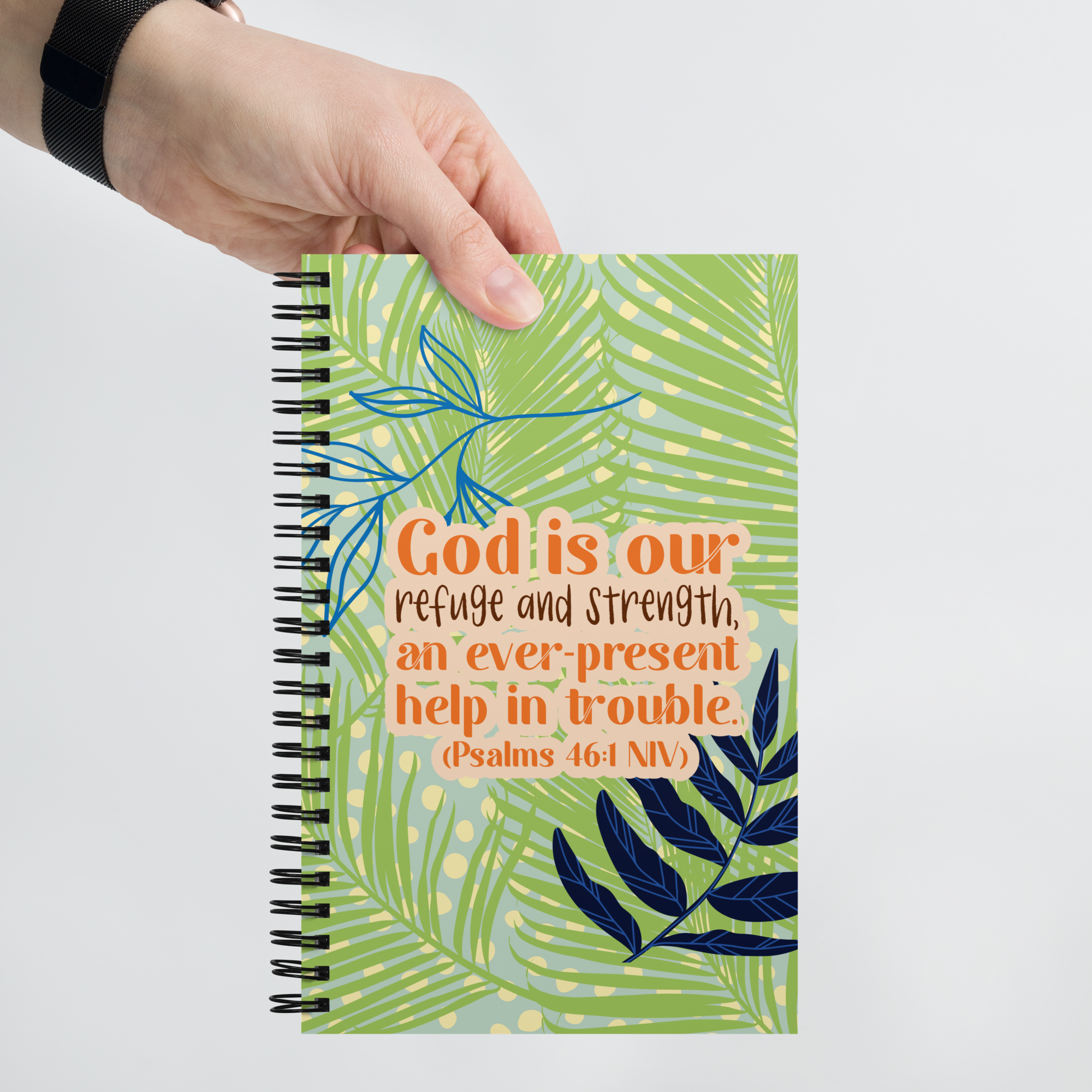 God Our Refuge: Psalm 46:1 Spiral Bullet Notebook