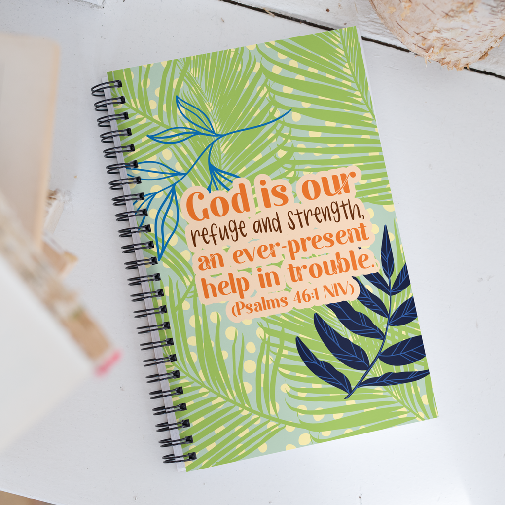 God Our Refuge: Psalm 46:1 Spiral Bullet Notebook