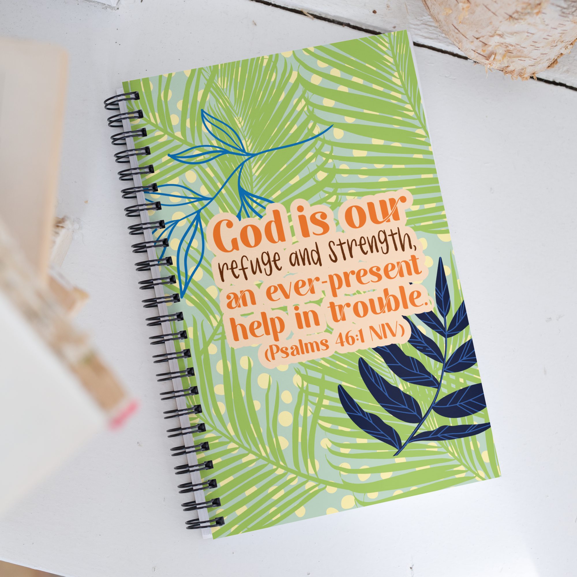 God Our Refuge: Psalm 46:1 Spiral Bullet Notebook