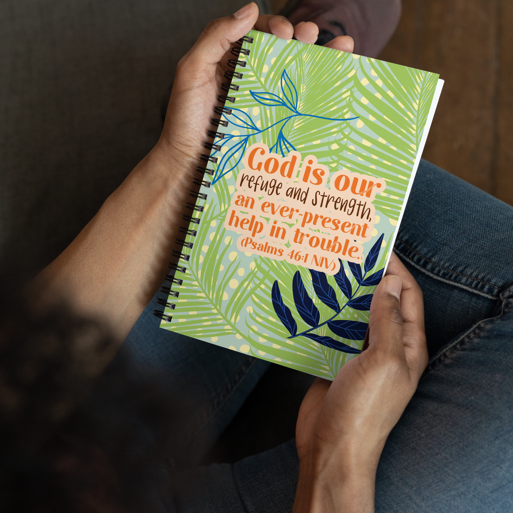 God Our Refuge: Psalm 46:1 Spiral Bullet Notebook