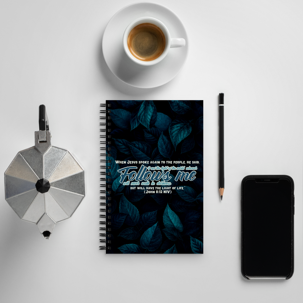 Light Of The World: John 8:12 Spiral Bullet Notebook