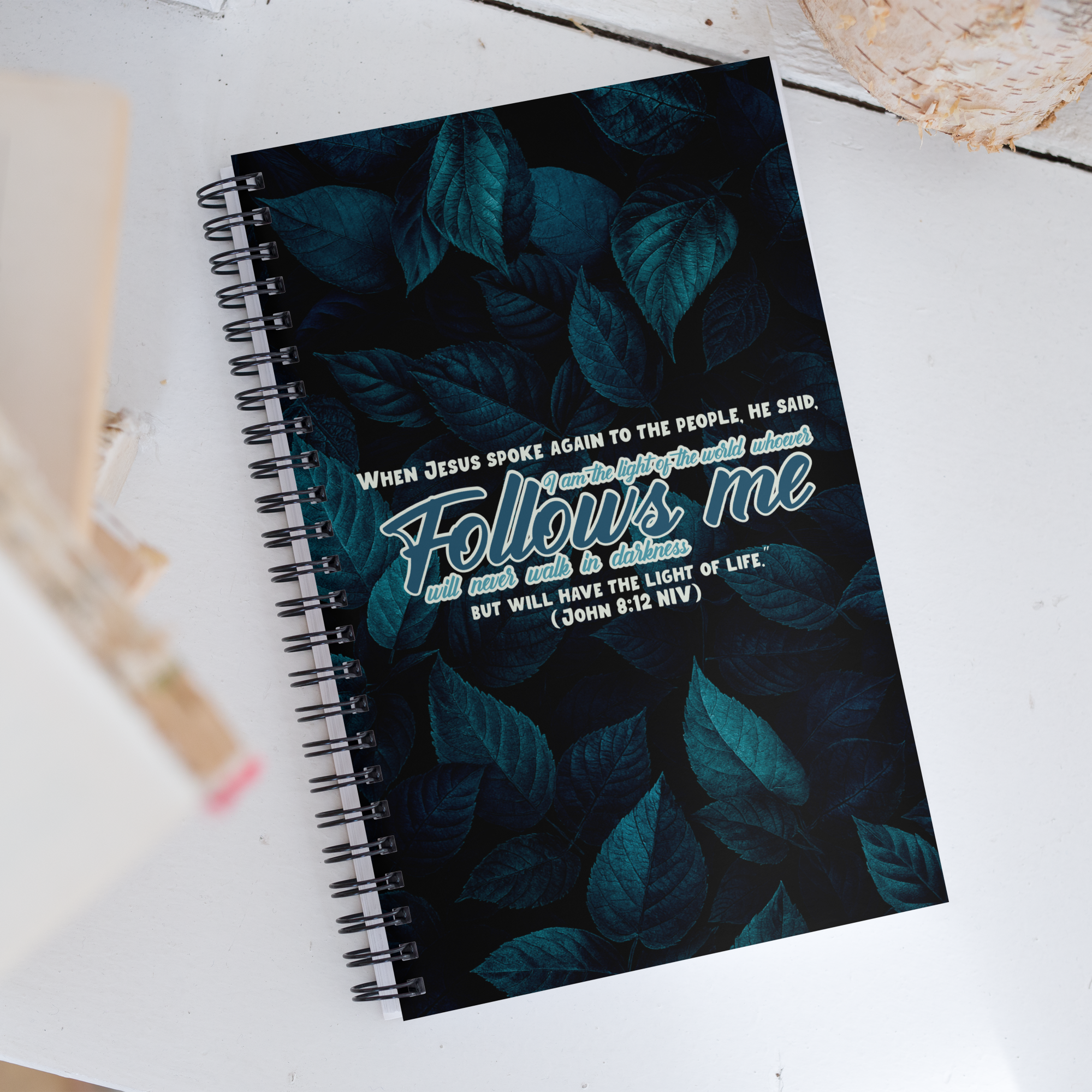Light Of The World: John 8:12 Spiral Bullet Notebook